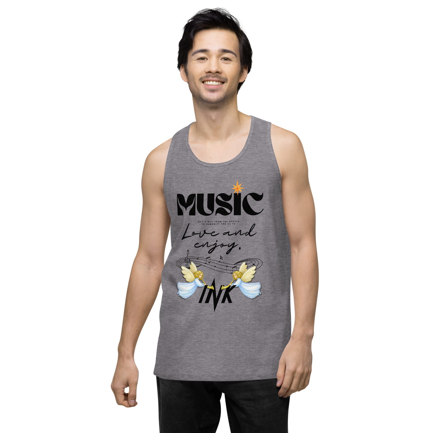 EliteBlend Premium Tank Top with "Music" motif