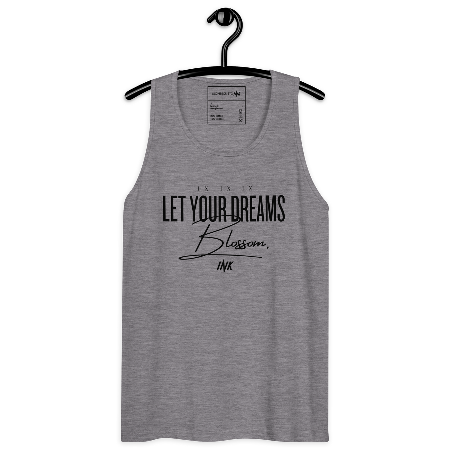 EliteBlend Premium Tank Top with "Let Your Dreams Blossom" design