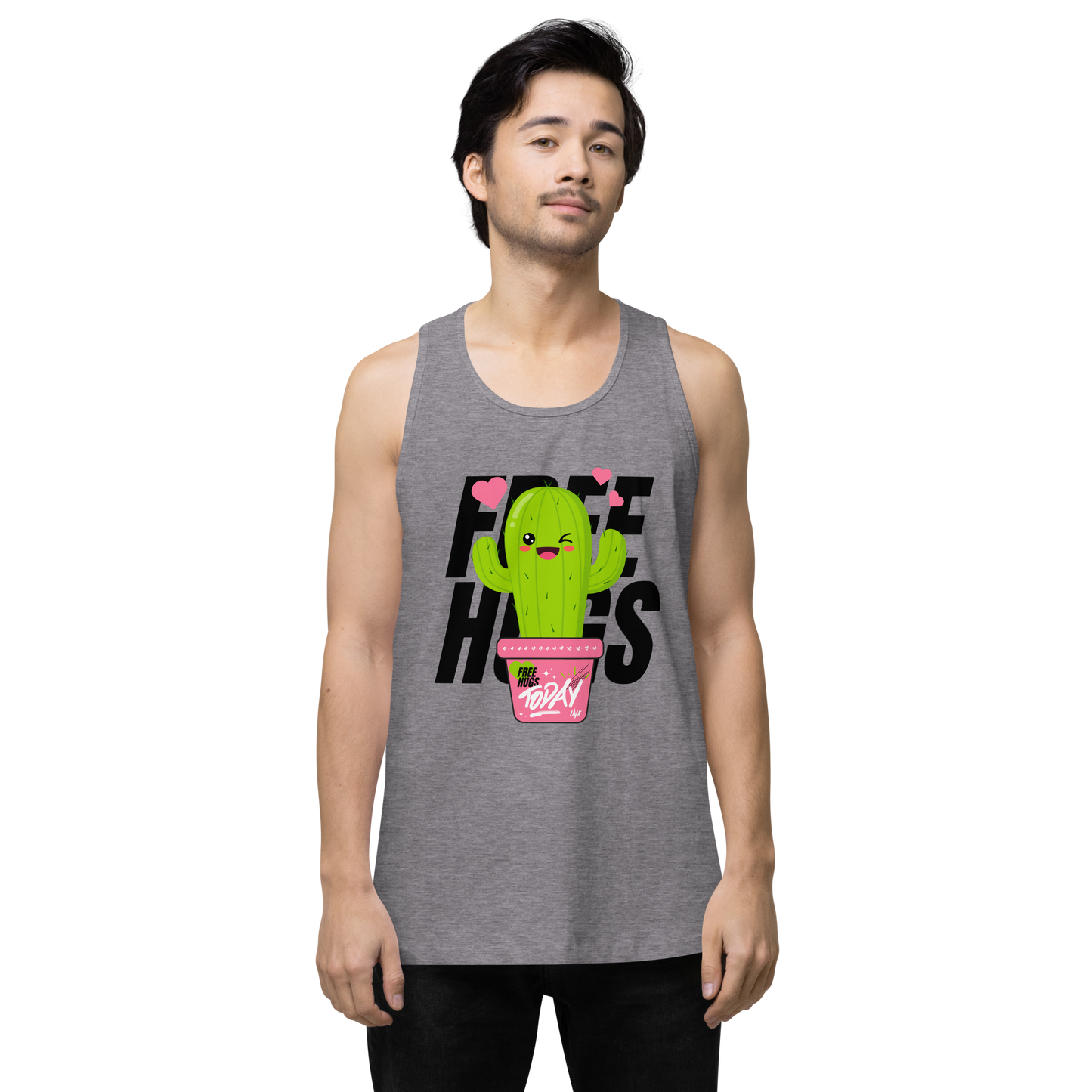 EliteBlend Premium Tank Top with "Free Hugs Today" design