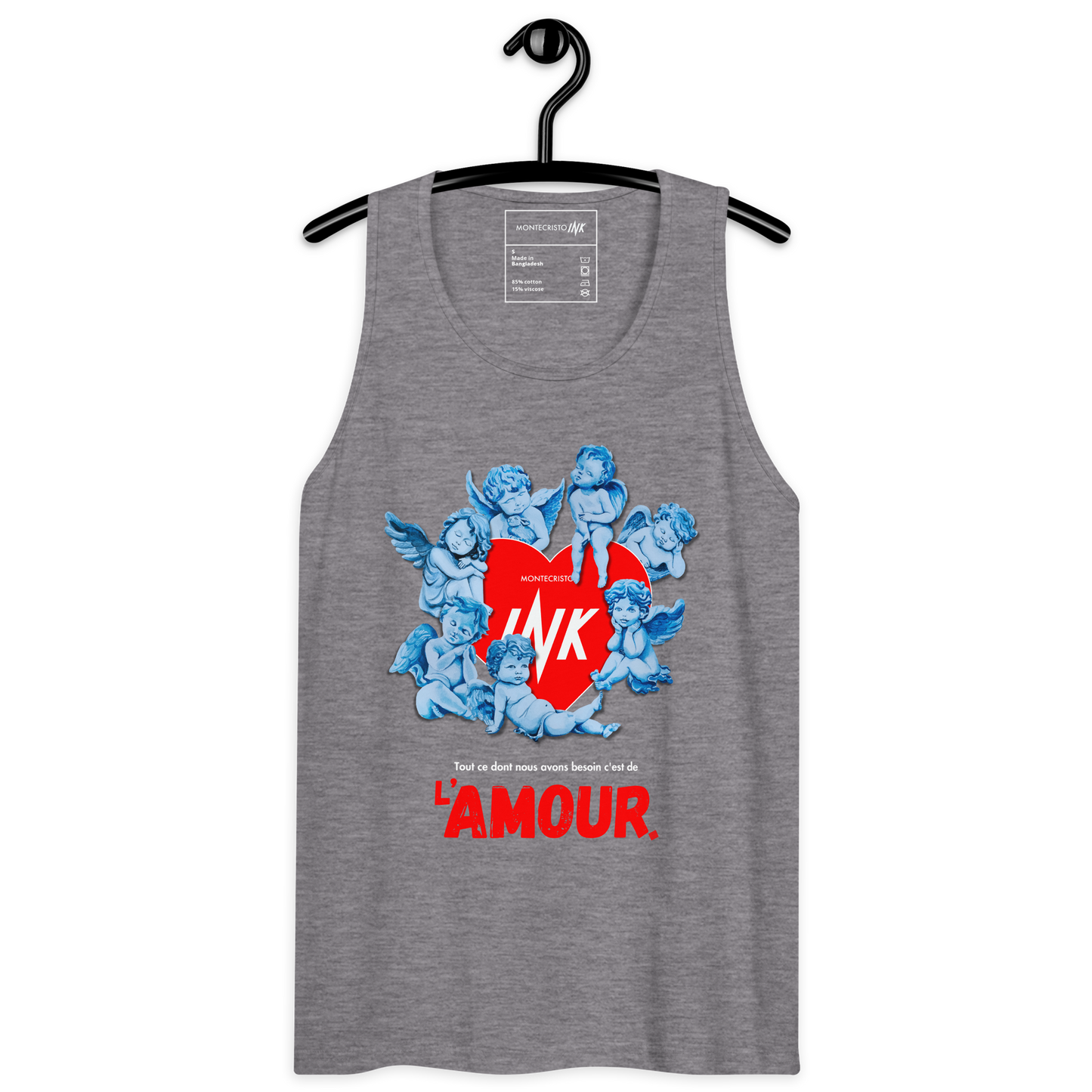 EliteBlend Premium Tank Top with Iconic “AMOUR” motif