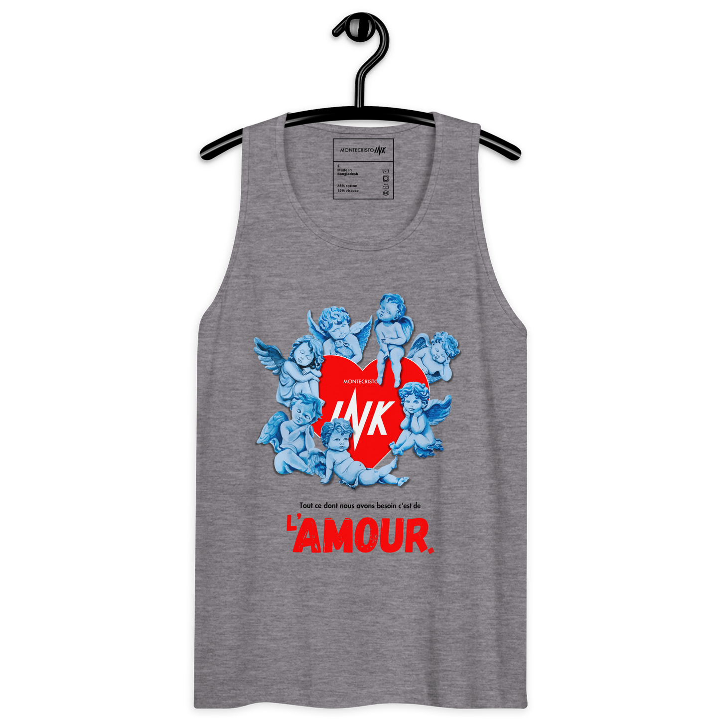 EliteBlend Premium Tank Top with Iconic “AMOUR” motif