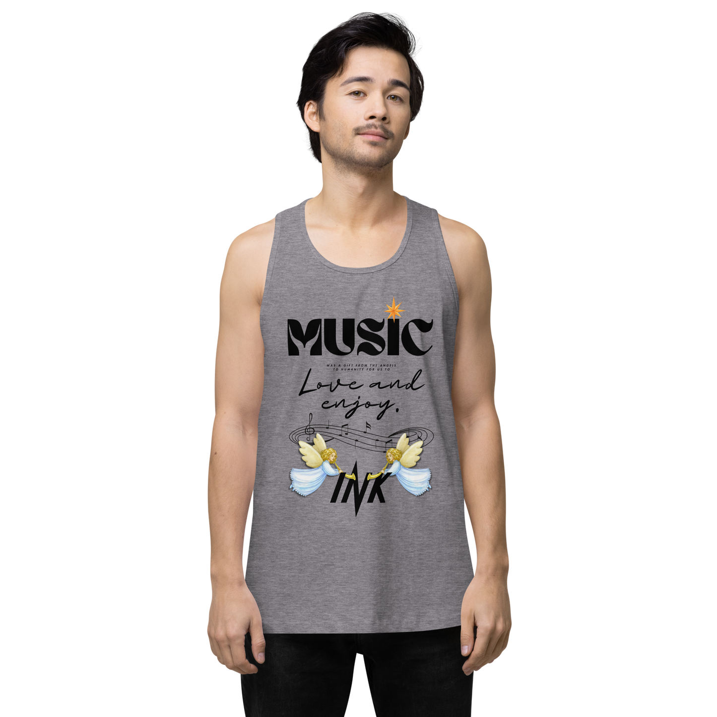 EliteBlend Premium Tank Top with "Music" motif