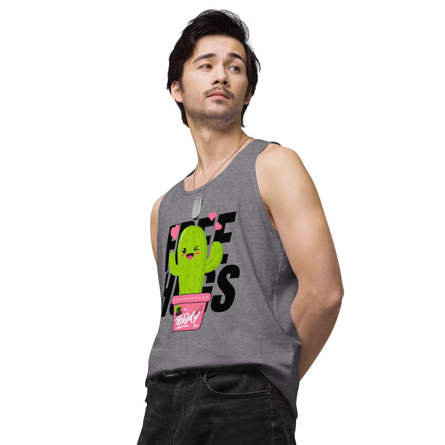 EliteBlend Premium Tank Top with "Free Hugs Today" design