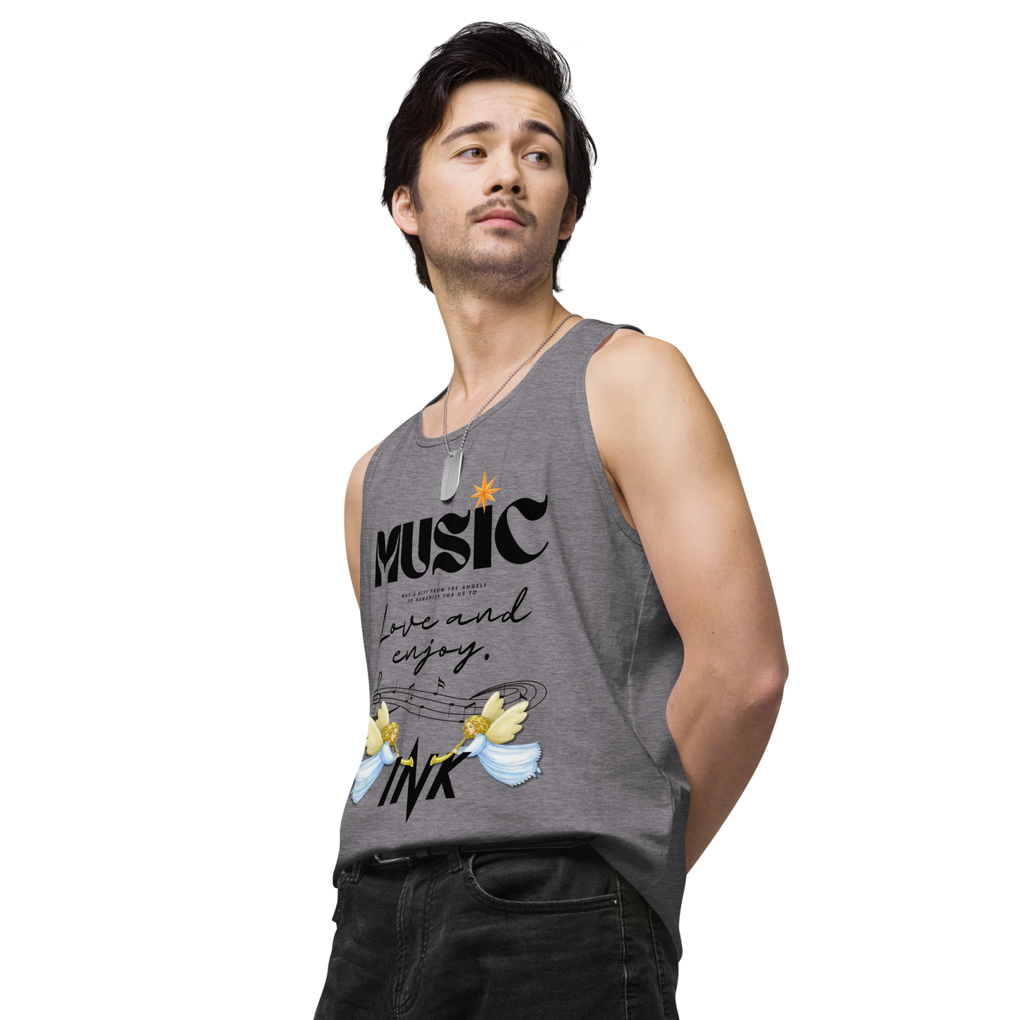 EliteBlend Premium Tank Top with "Music" motif