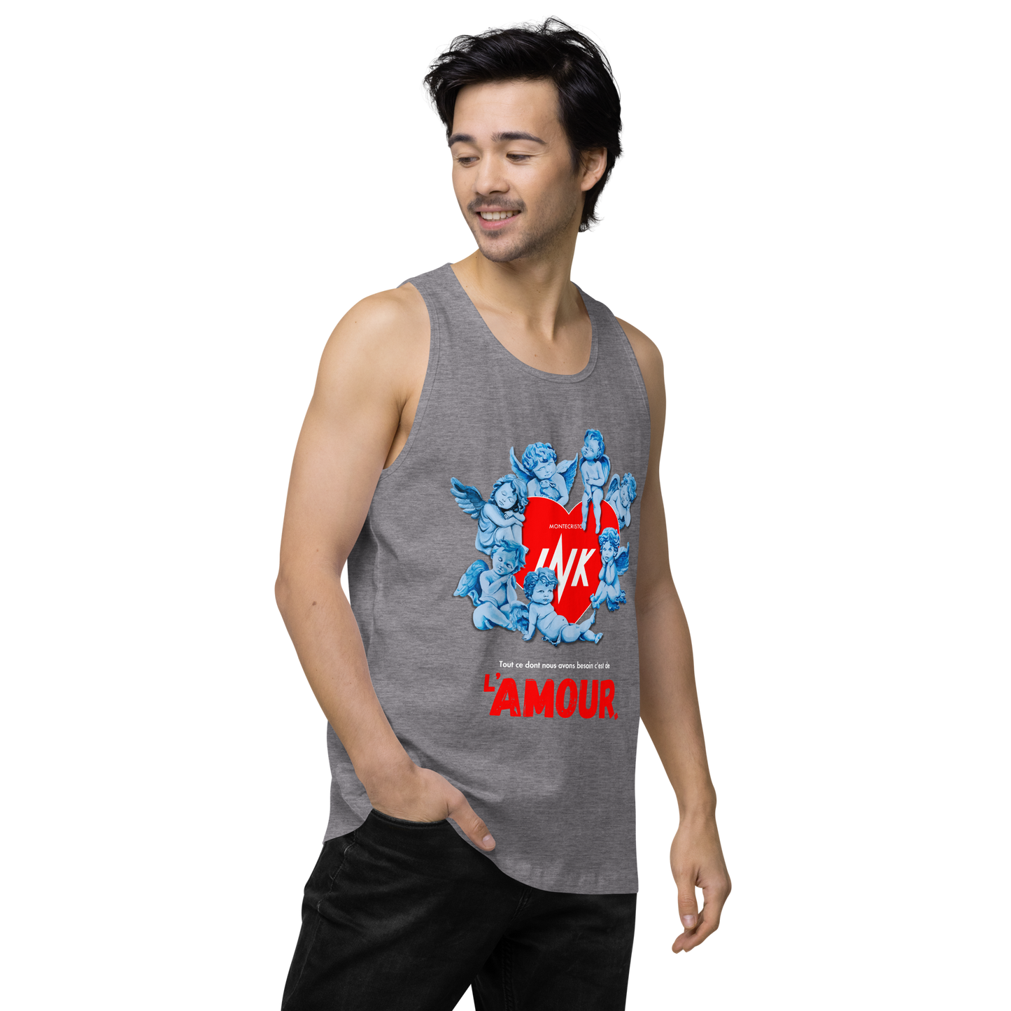 EliteBlend Premium Tank Top with Iconic “AMOUR” motif