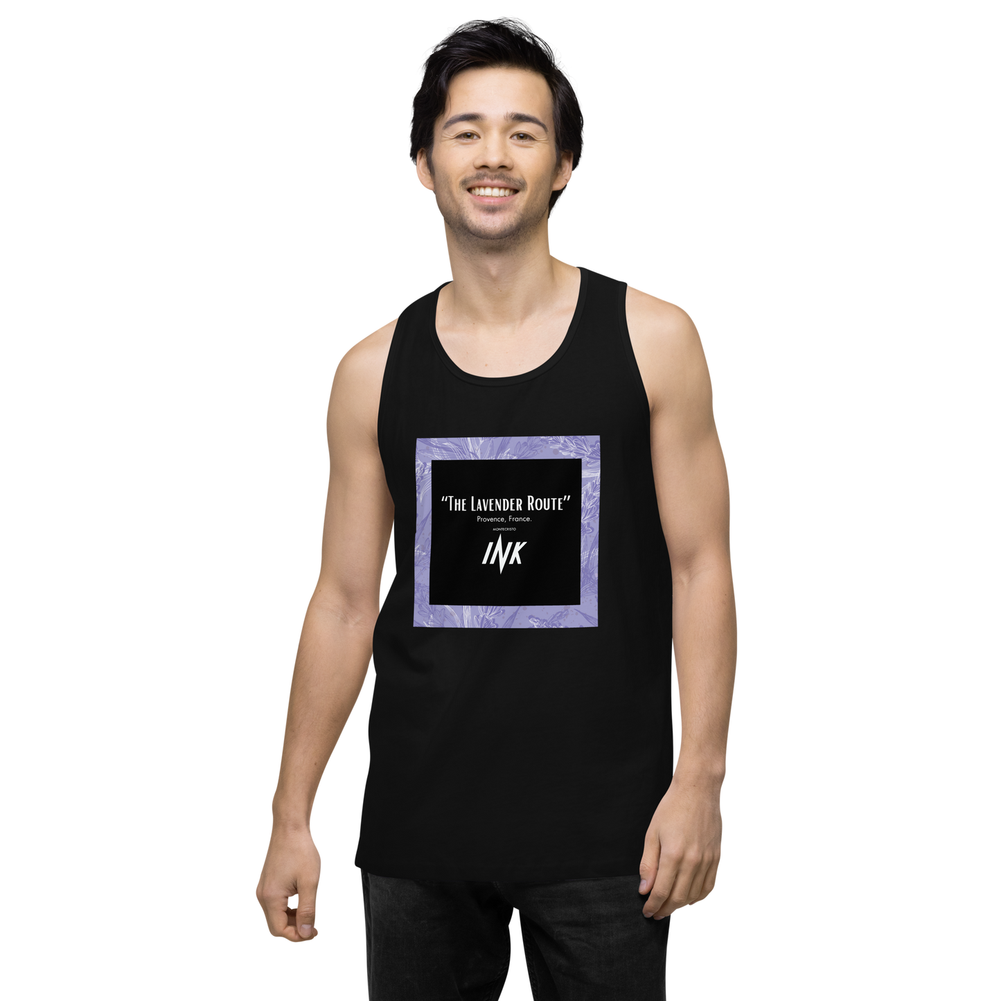 “The Lavender Route” motif EliteBlend Premium Tank Top