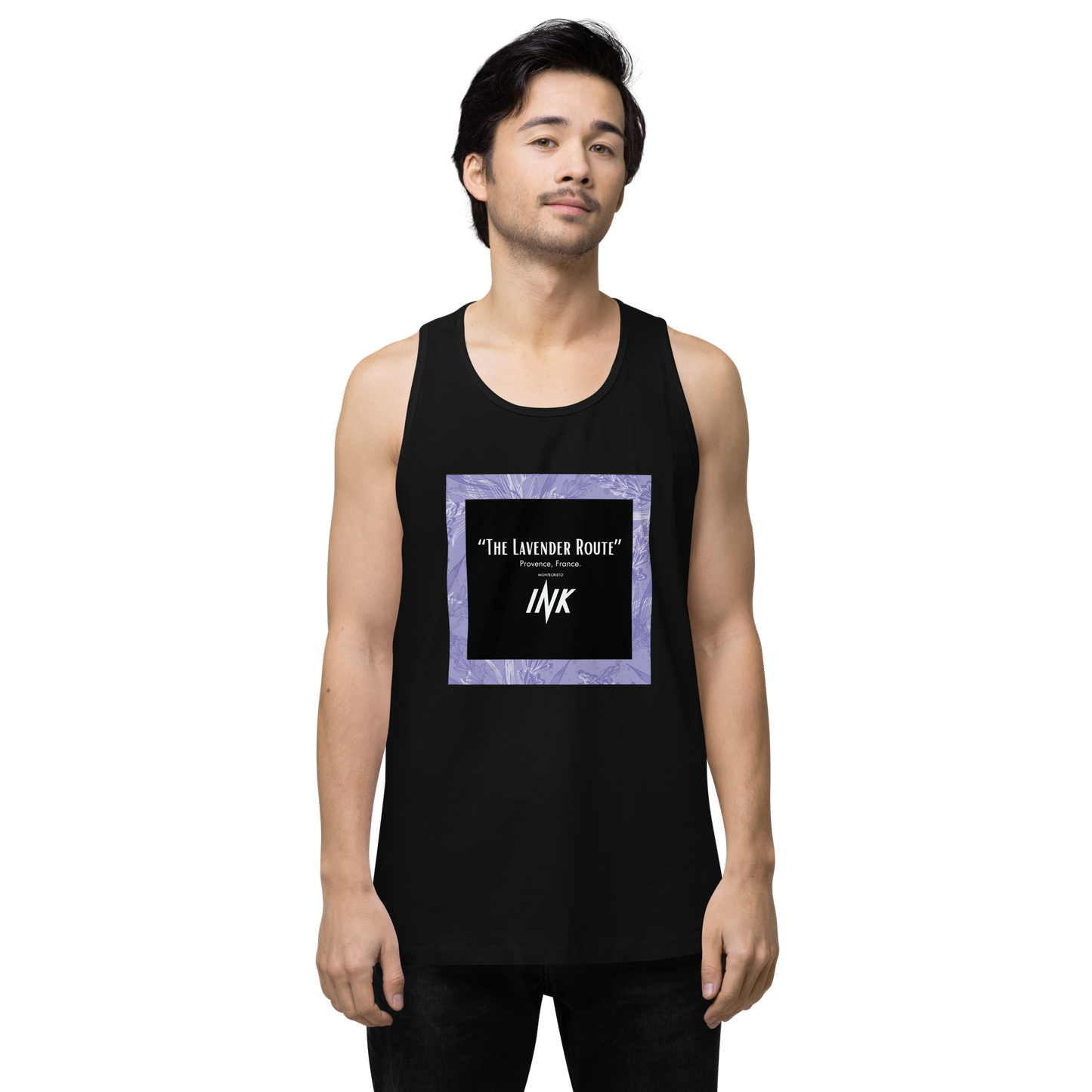 “The Lavender Route” motif EliteBlend Premium Tank Top