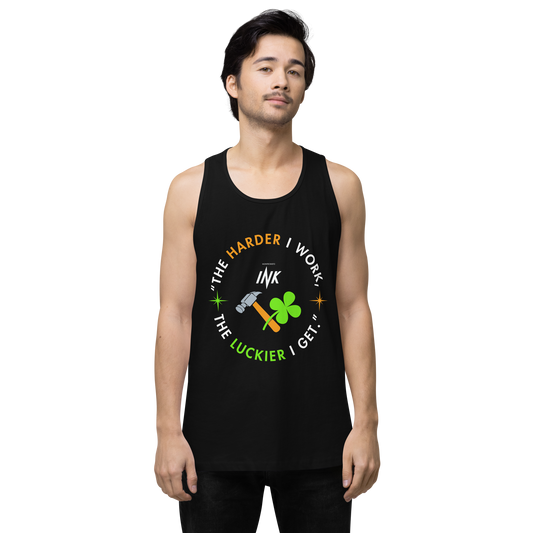 EliteBlend Premium Tank Top with Iconic “Lucky Worker” motif