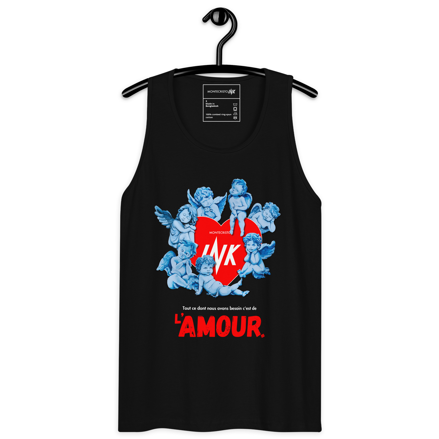 EliteBlend Premium Tank Top with Iconic “AMOUR” motif