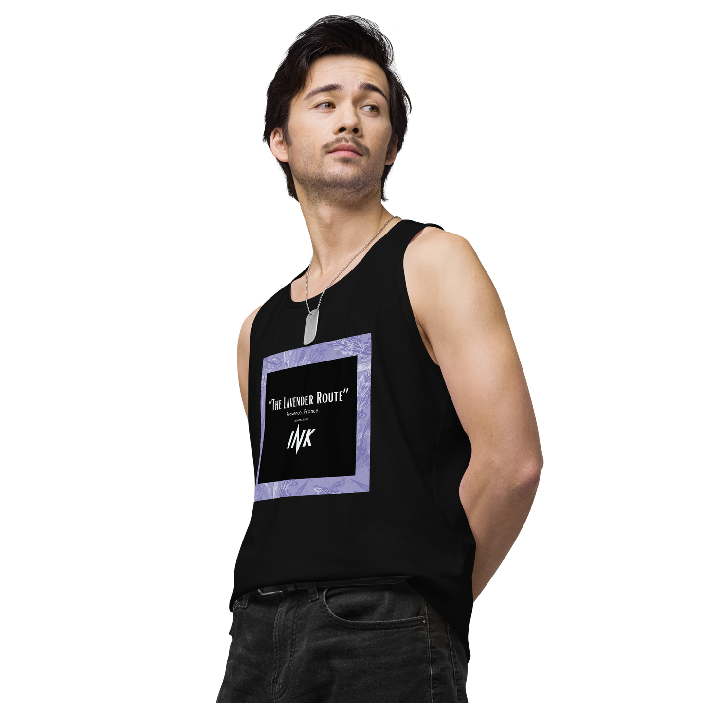 “The Lavender Route” motif EliteBlend Premium Tank Top