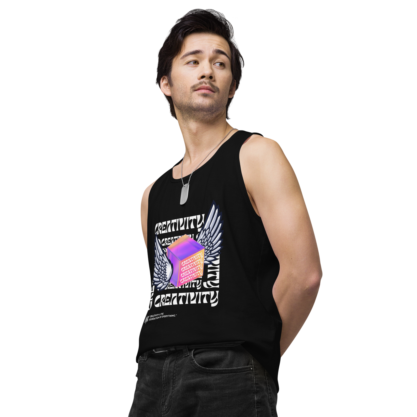 EliteBlend Premium Tank Top with Iconic "Cube of Creativity" print