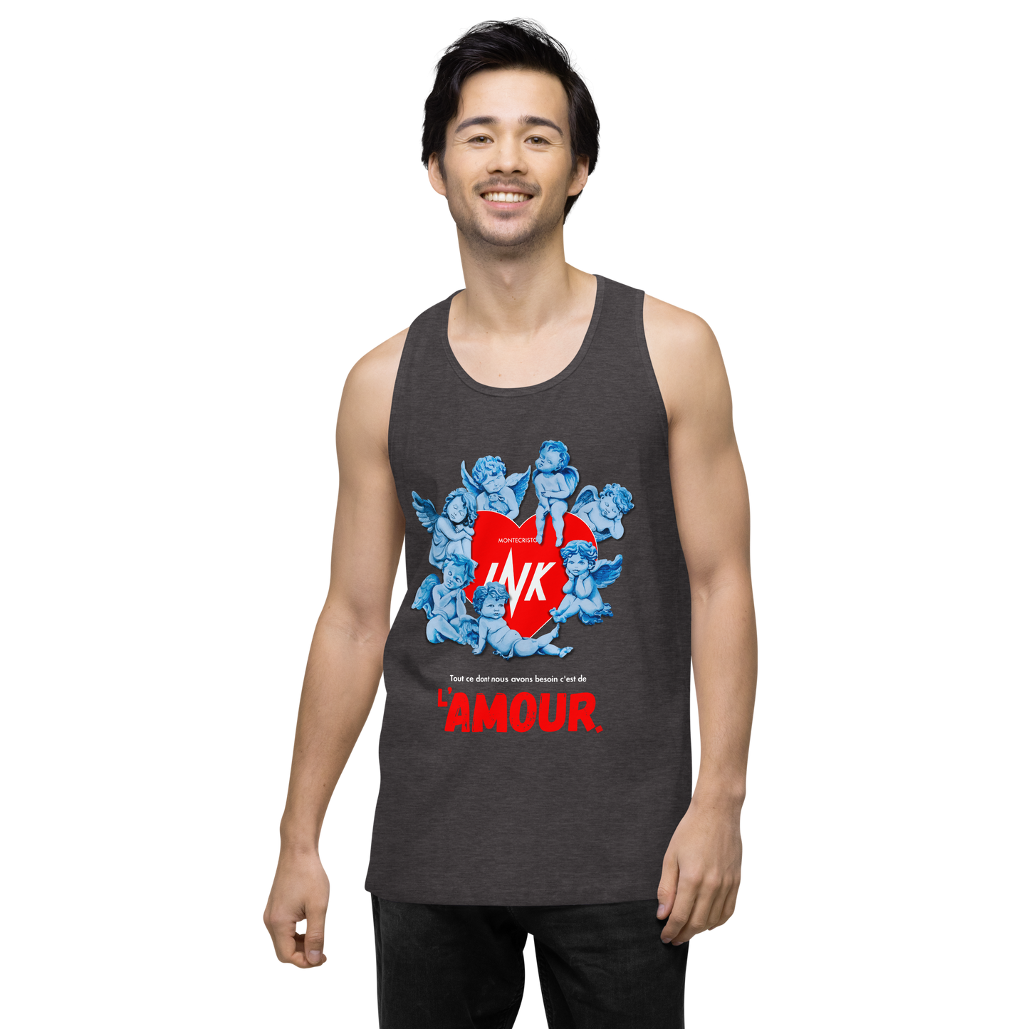 EliteBlend Premium Tank Top with Iconic “AMOUR” motif