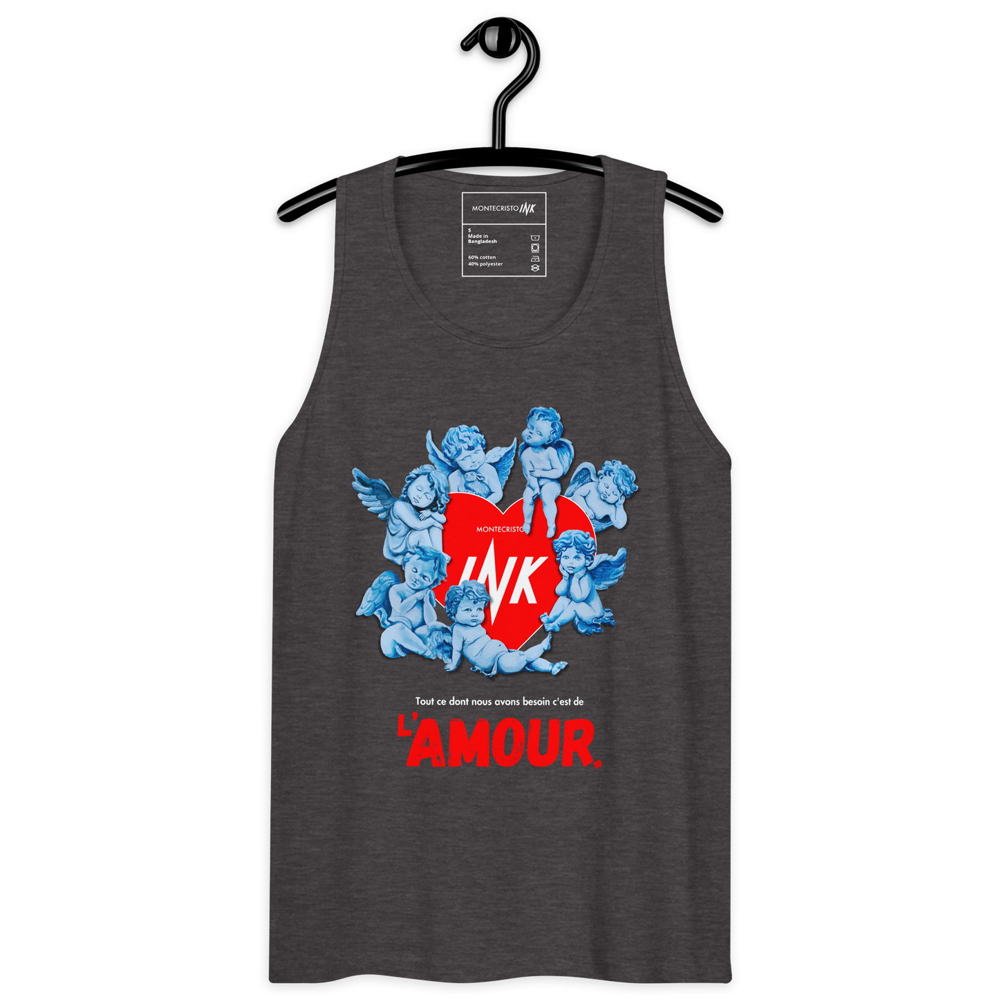 EliteBlend Premium Tank Top with Iconic “AMOUR” motif