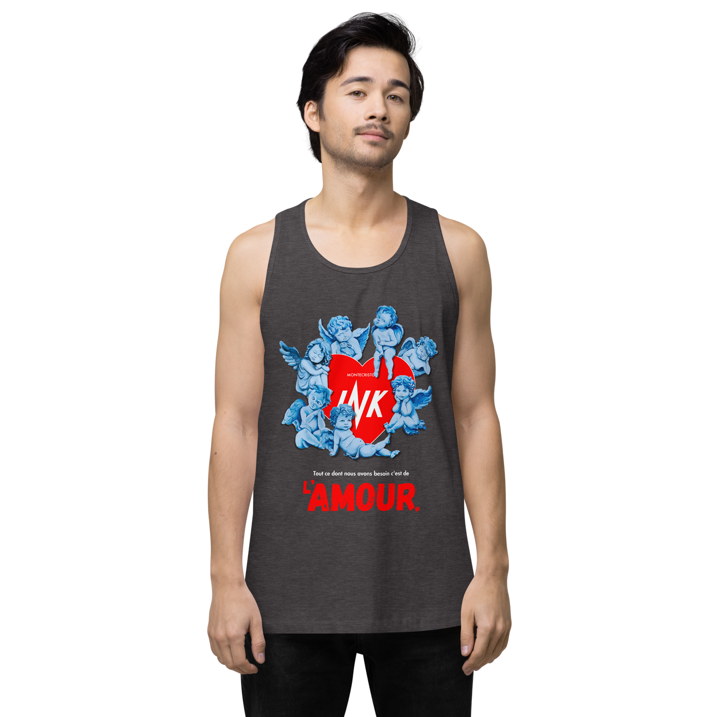 EliteBlend Premium Tank Top with Iconic “AMOUR” motif