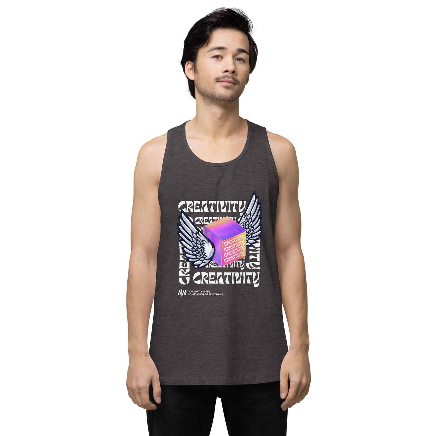 EliteBlend Premium Tank Top with Iconic "Cube of Creativity" print