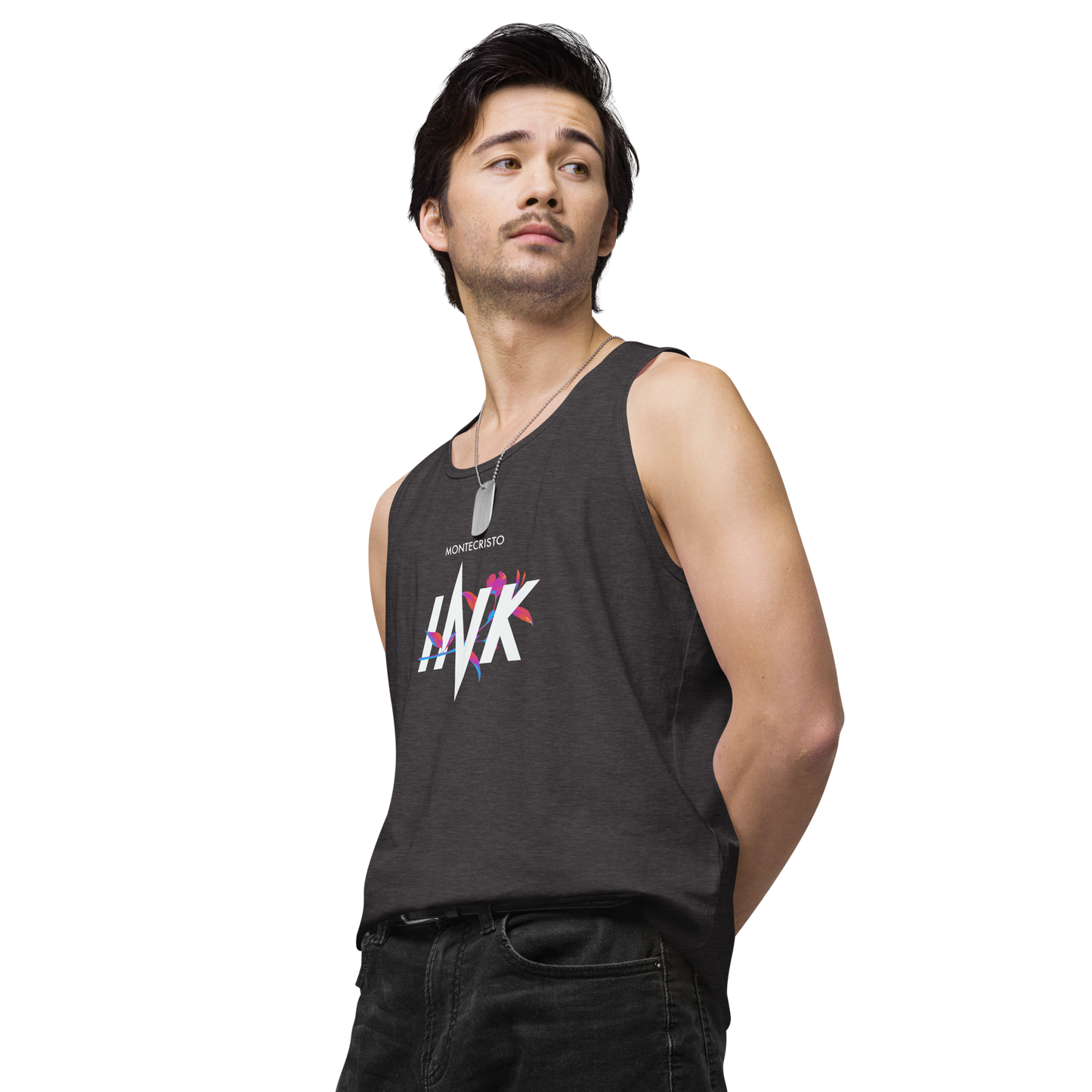 EliteBlend Premium Tank Top with "Montecristo Ink Floral" motif