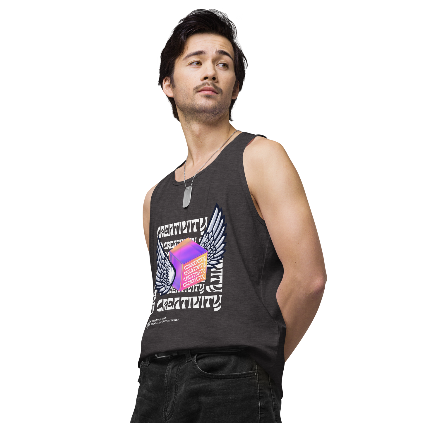 EliteBlend Premium Tank Top with Iconic "Cube of Creativity" print