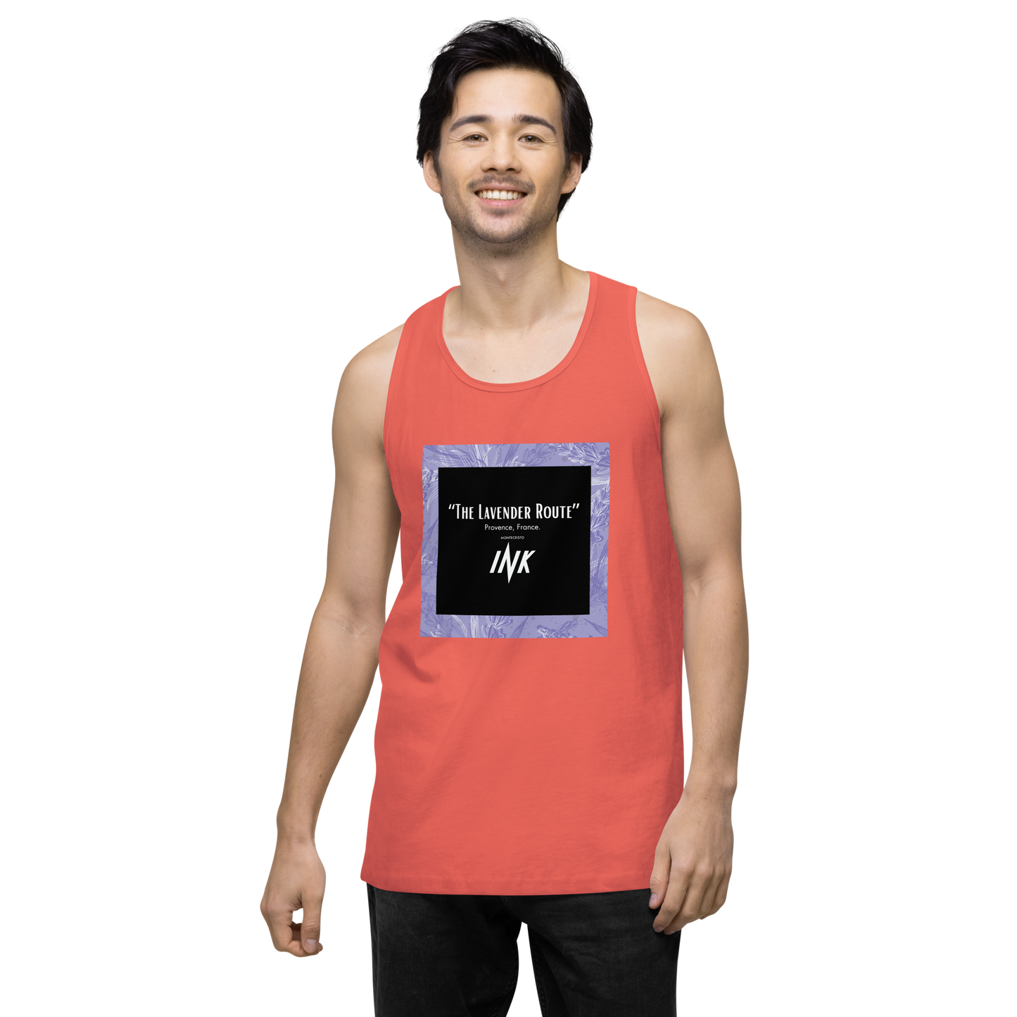 “The Lavender Route” motif EliteBlend Premium Tank Top