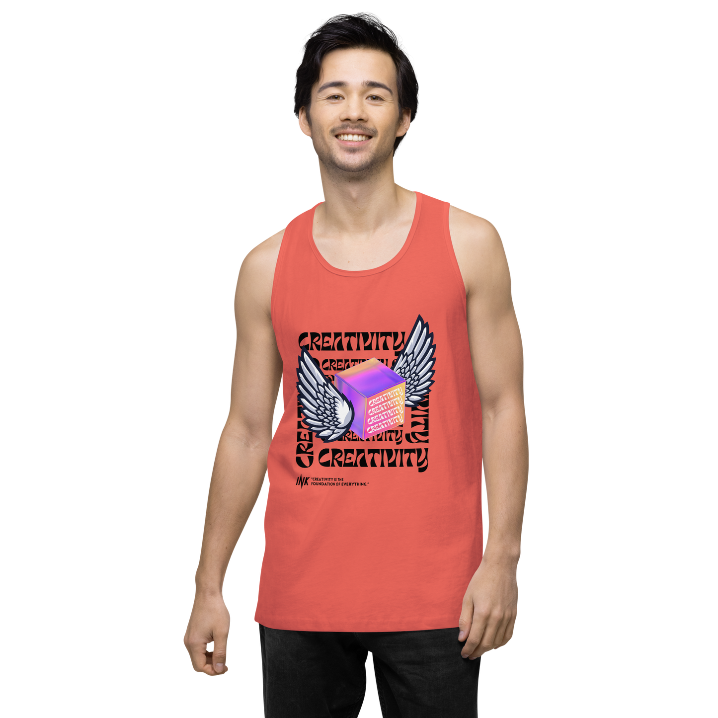 EliteBlend Premium Tank Top with Iconic "Cube of Creativity" print