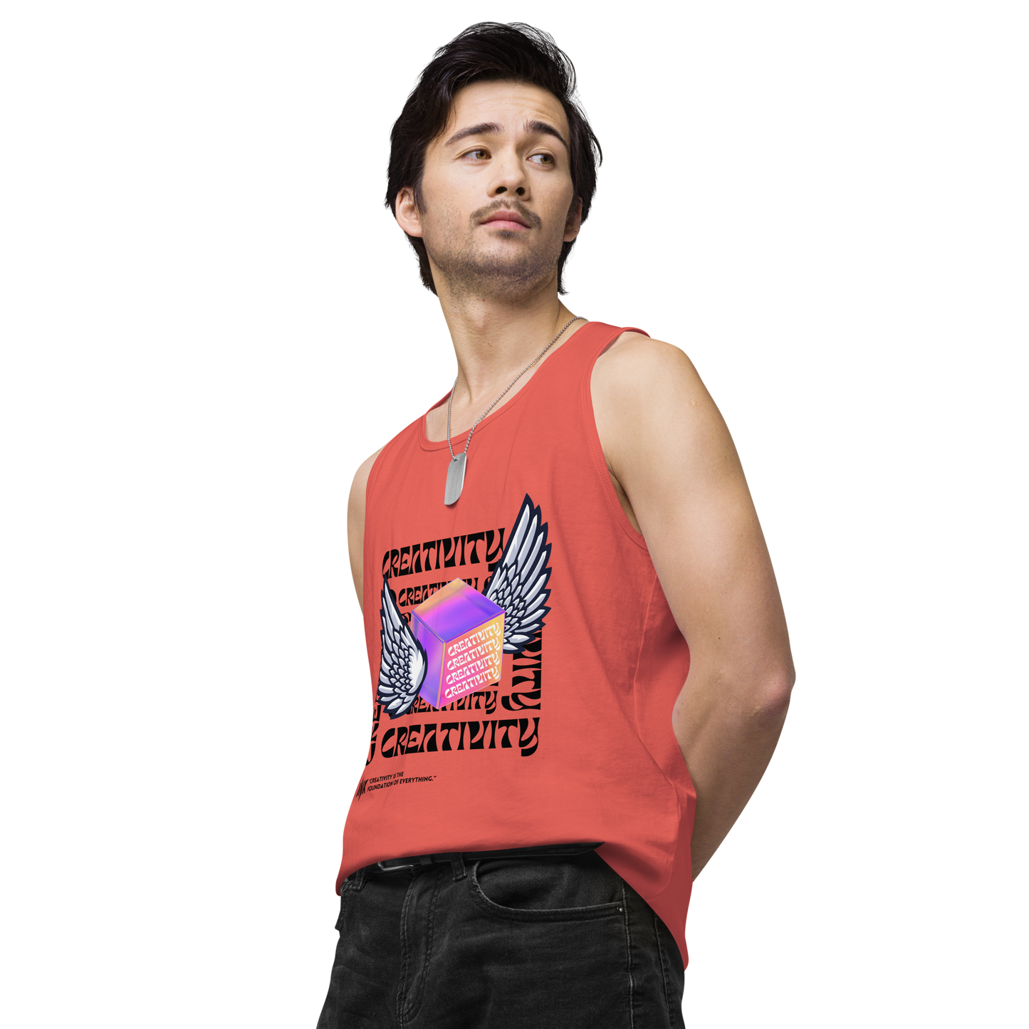 EliteBlend Premium Tank Top with Iconic "Cube of Creativity" print