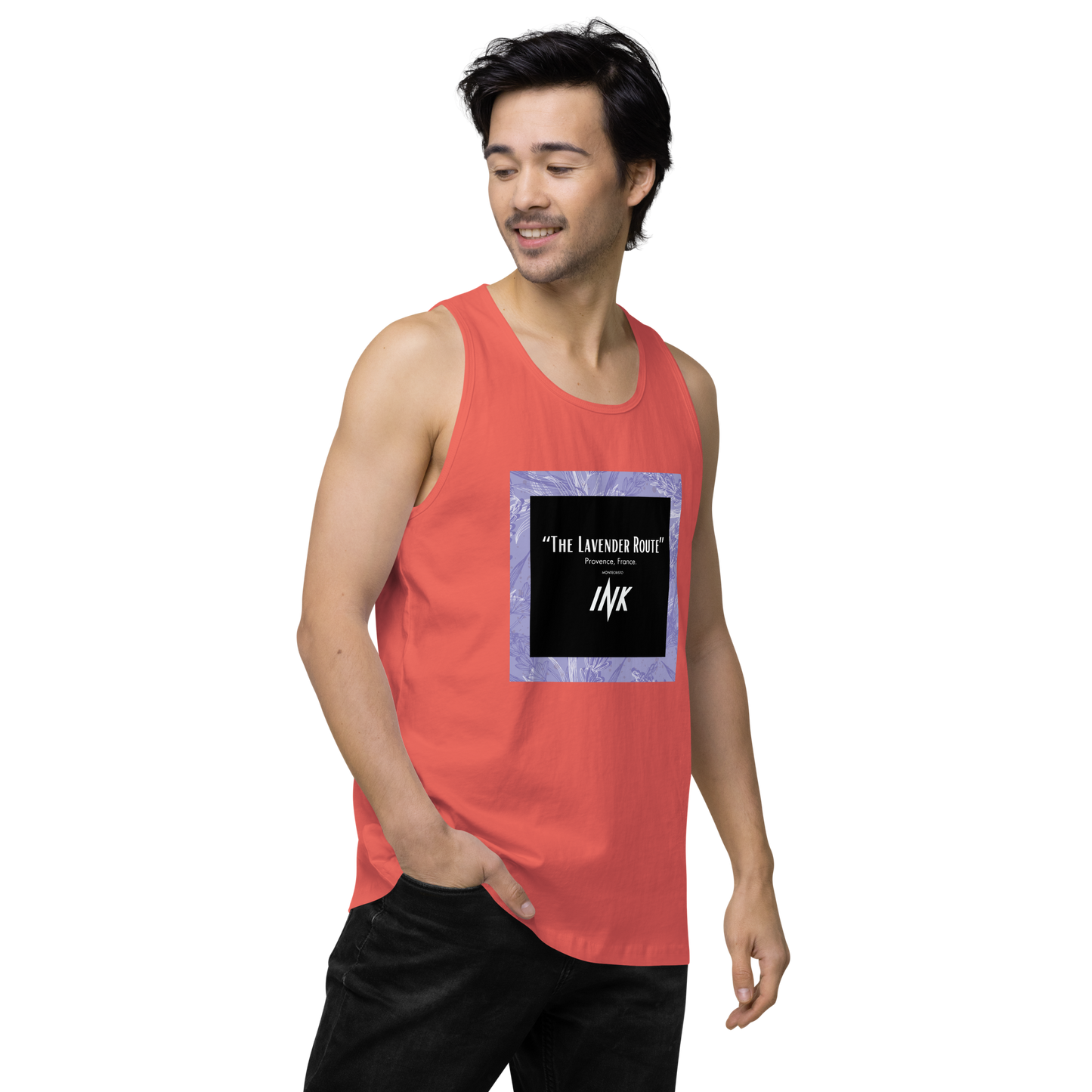 “The Lavender Route” motif EliteBlend Premium Tank Top