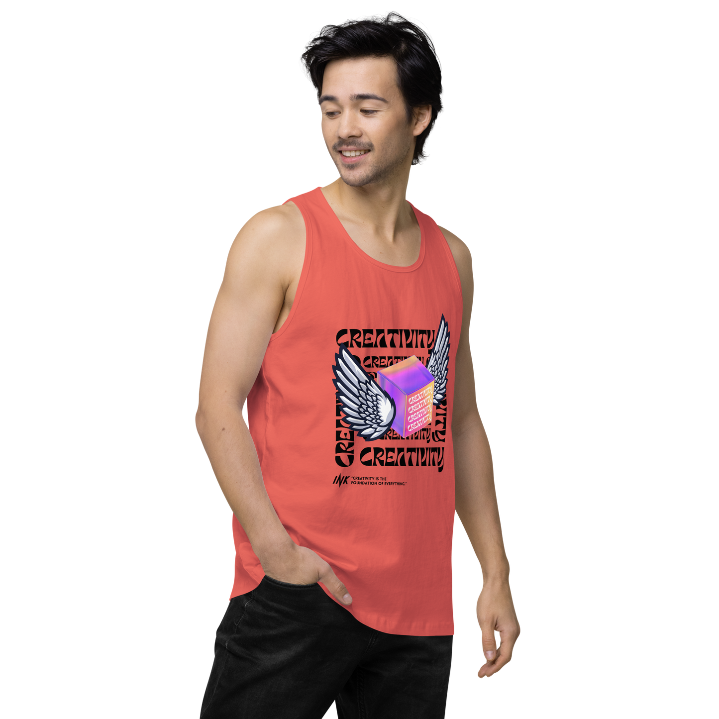 EliteBlend Premium Tank Top with Iconic "Cube of Creativity" print