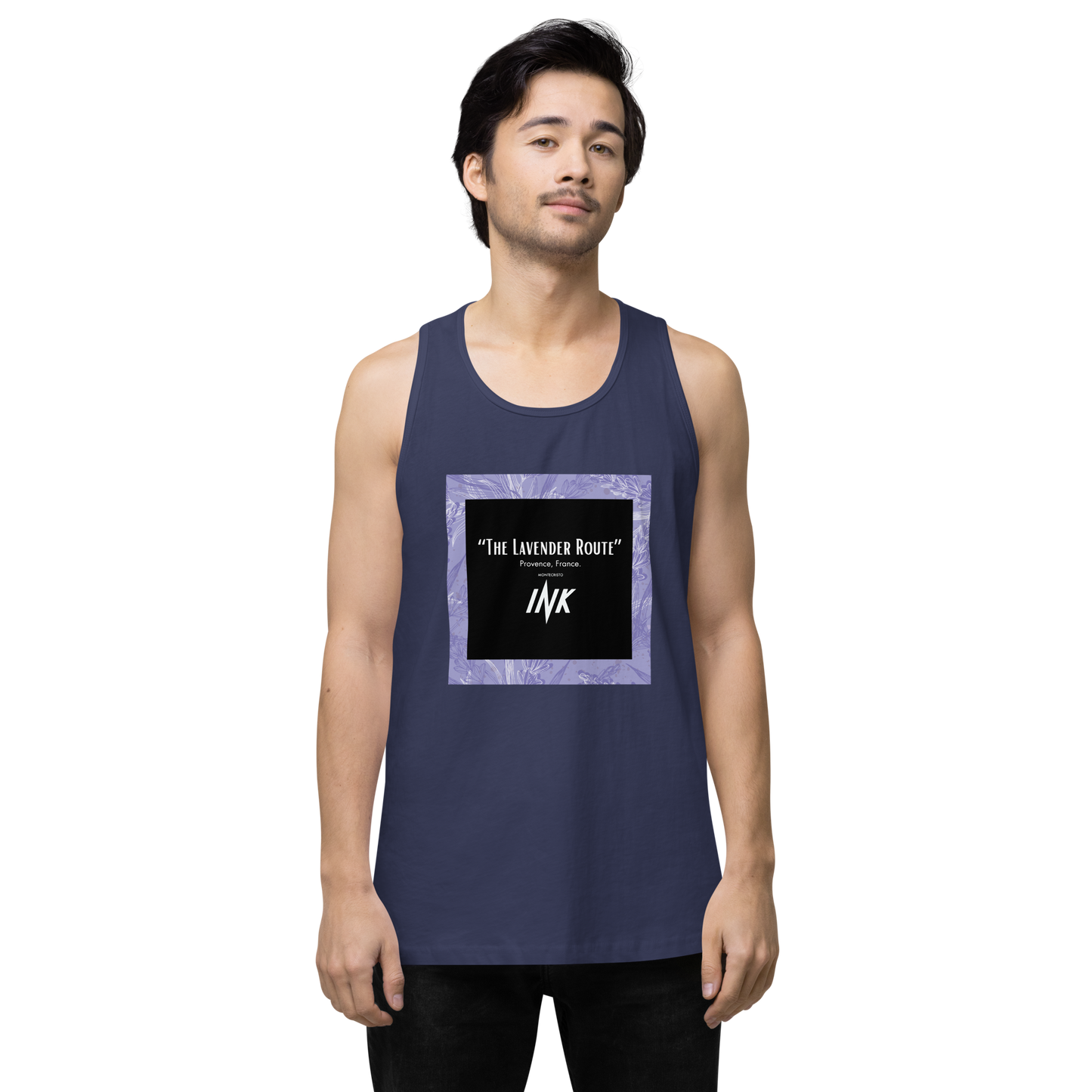 “The Lavender Route” motif EliteBlend Premium Tank Top