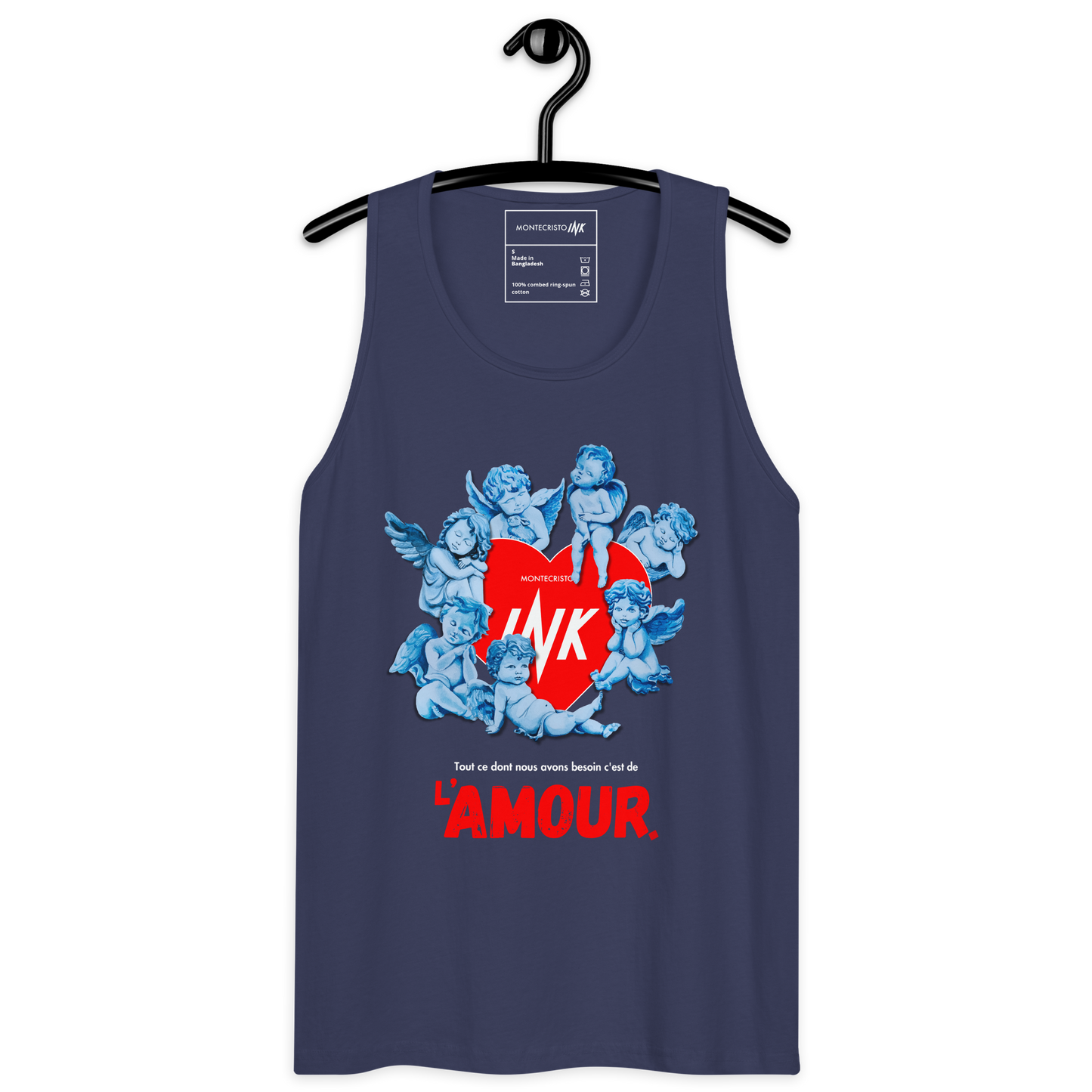 EliteBlend Premium Tank Top with Iconic “AMOUR” motif