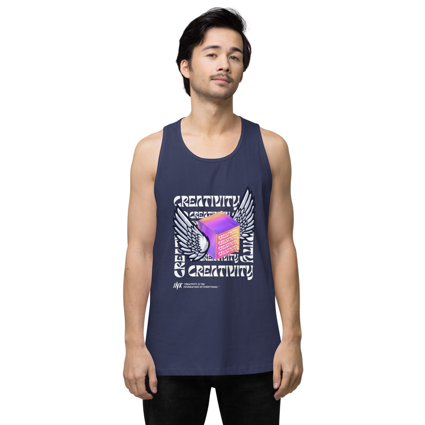 EliteBlend Premium Tank Top with Iconic "Cube of Creativity" print