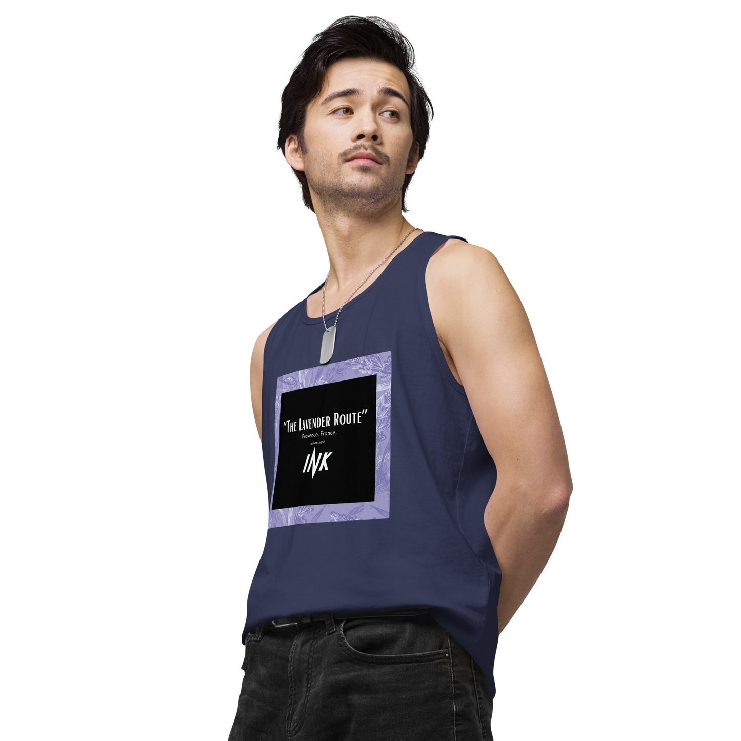 “The Lavender Route” motif EliteBlend Premium Tank Top