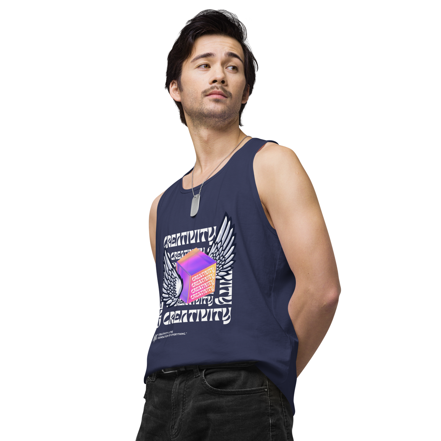 EliteBlend Premium Tank Top with Iconic "Cube of Creativity" print