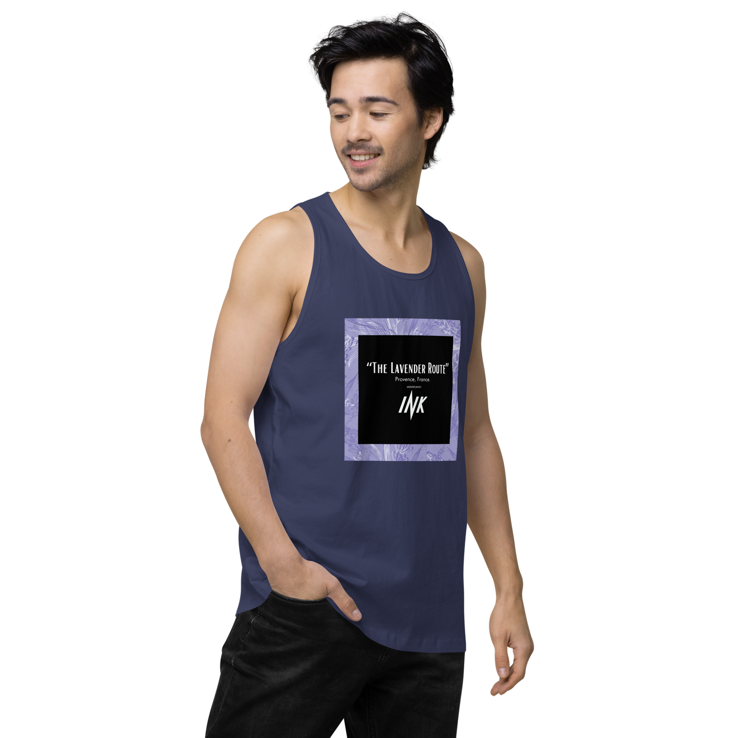 “The Lavender Route” motif EliteBlend Premium Tank Top