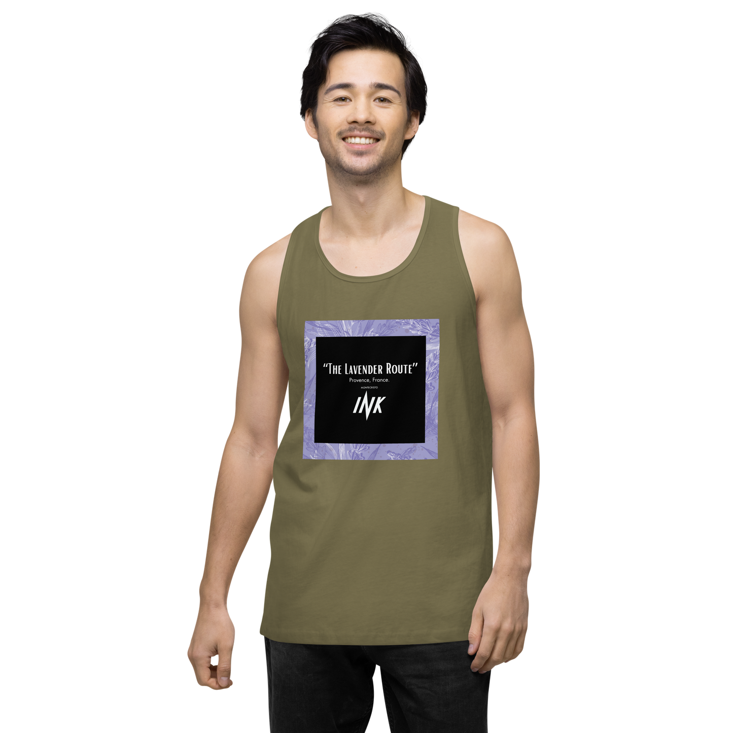 “The Lavender Route” motif EliteBlend Premium Tank Top