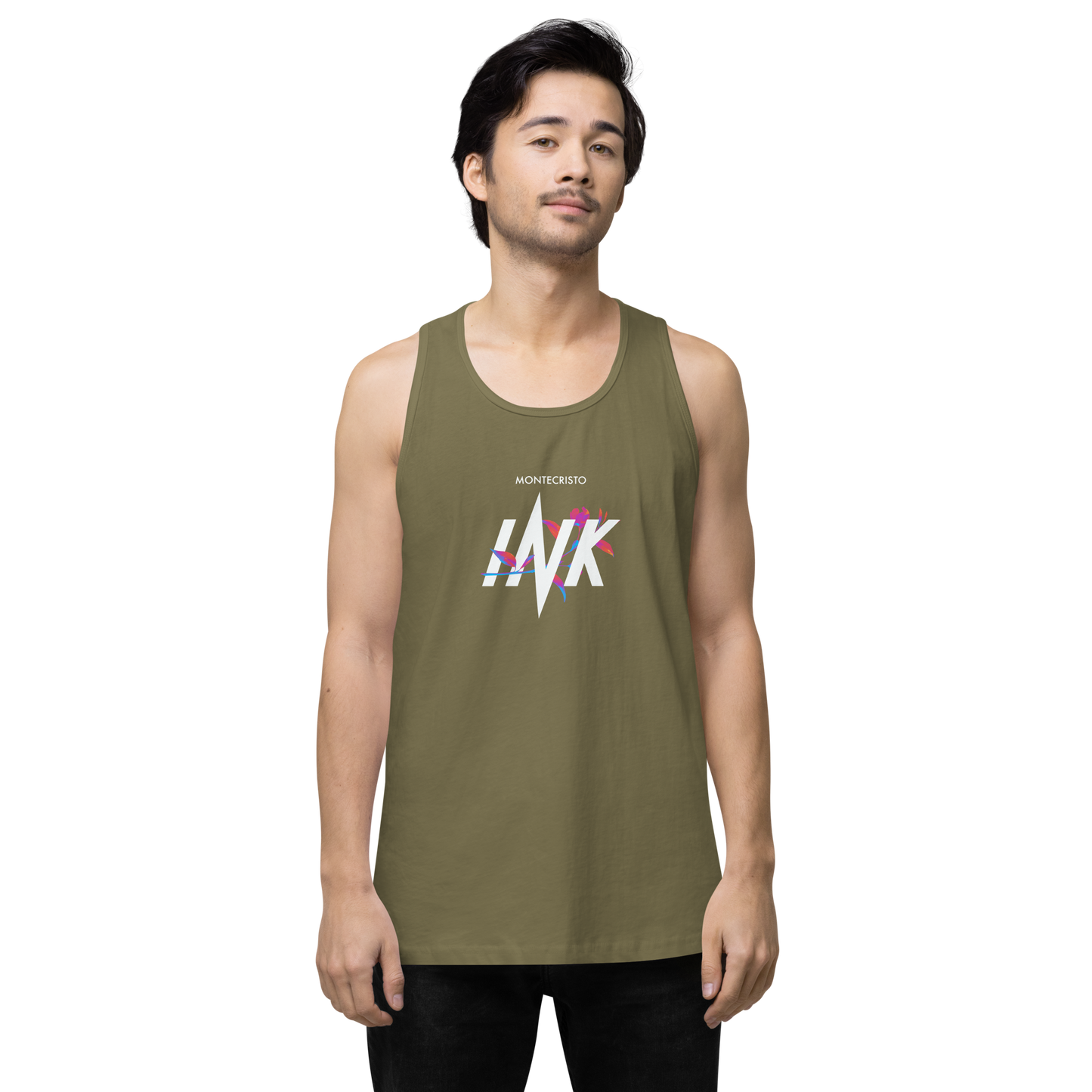 EliteBlend Premium Tank Top with "Montecristo Ink Floral" motif