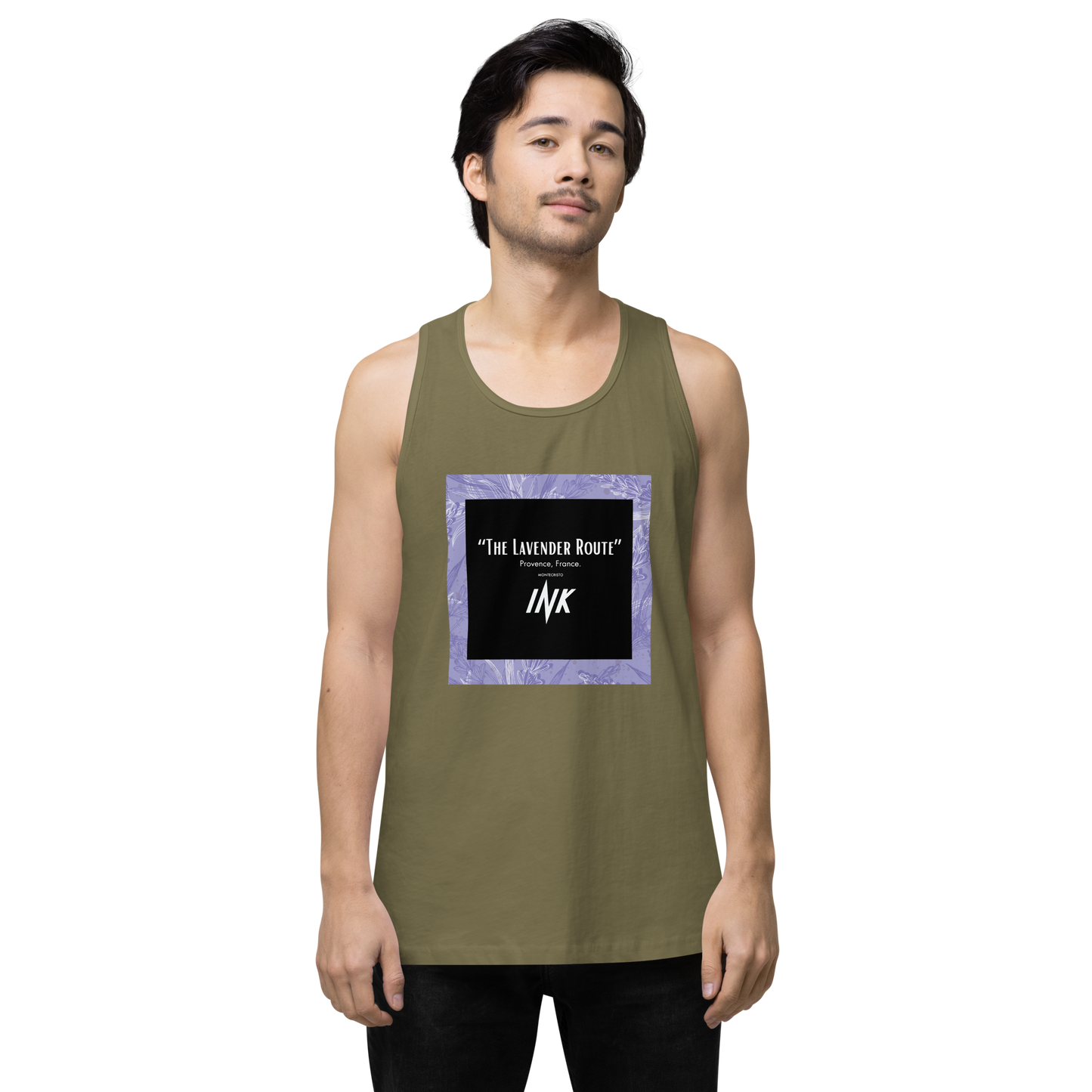 “The Lavender Route” motif EliteBlend Premium Tank Top