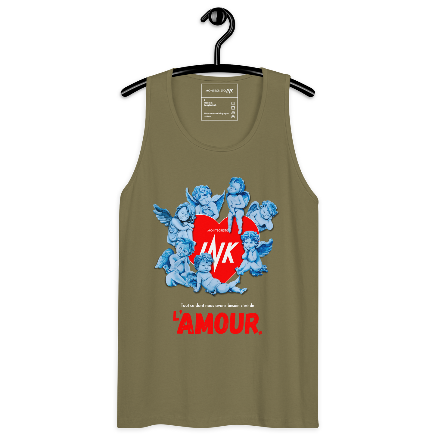 EliteBlend Premium Tank Top with Iconic “AMOUR” motif