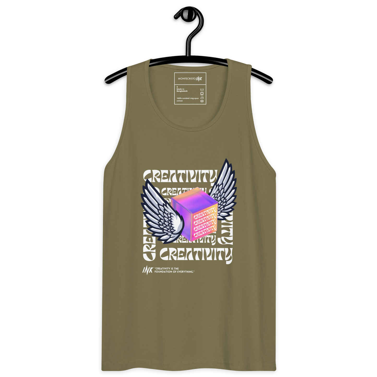 EliteBlend Premium Tank Top with Iconic "Cube of Creativity" print