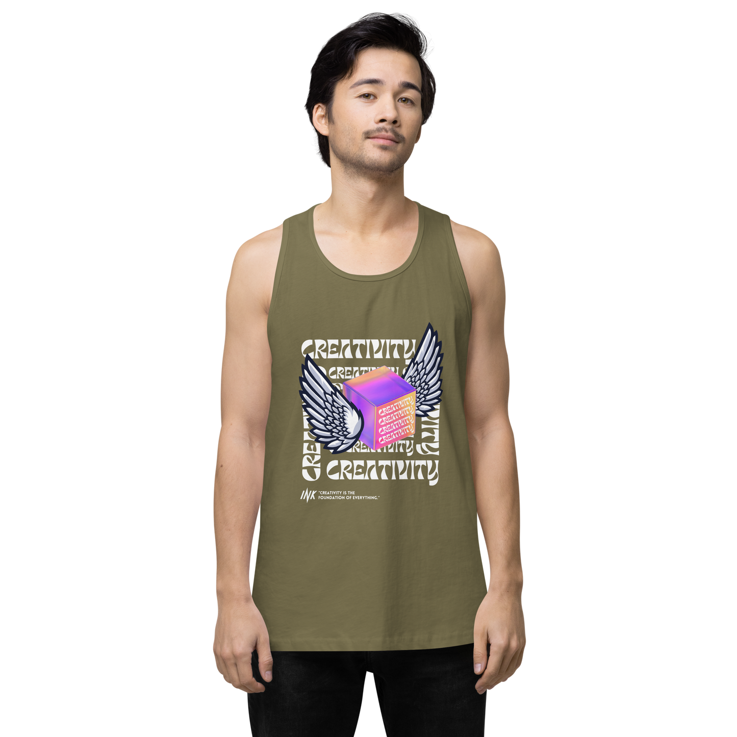 EliteBlend Premium Tank Top with Iconic "Cube of Creativity" print