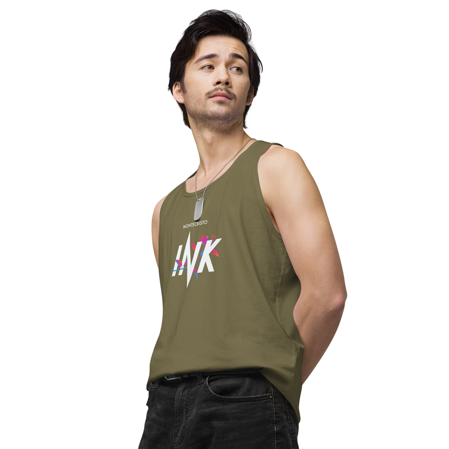 EliteBlend Premium Tank Top with "Montecristo Ink Floral" motif