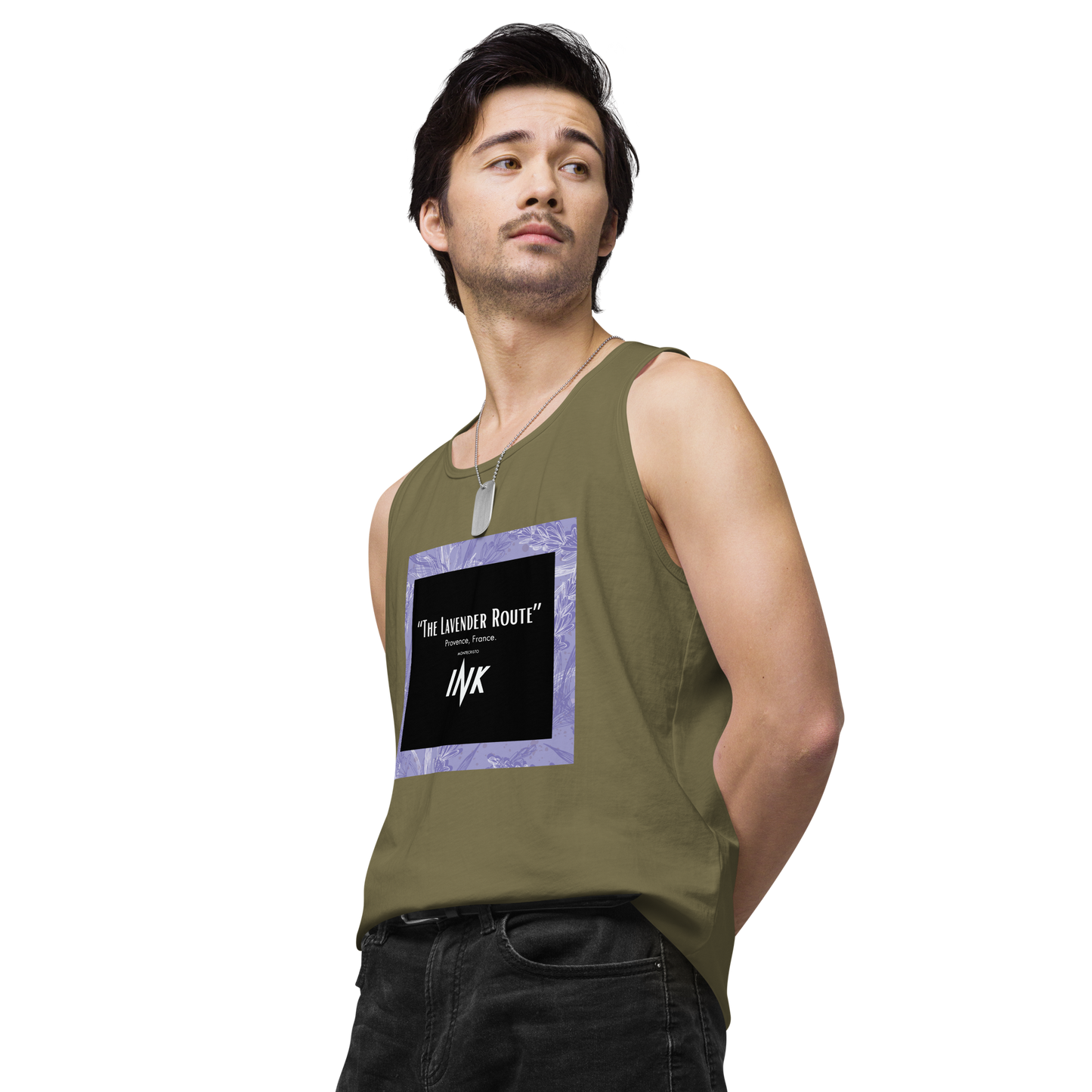 “The Lavender Route” motif EliteBlend Premium Tank Top