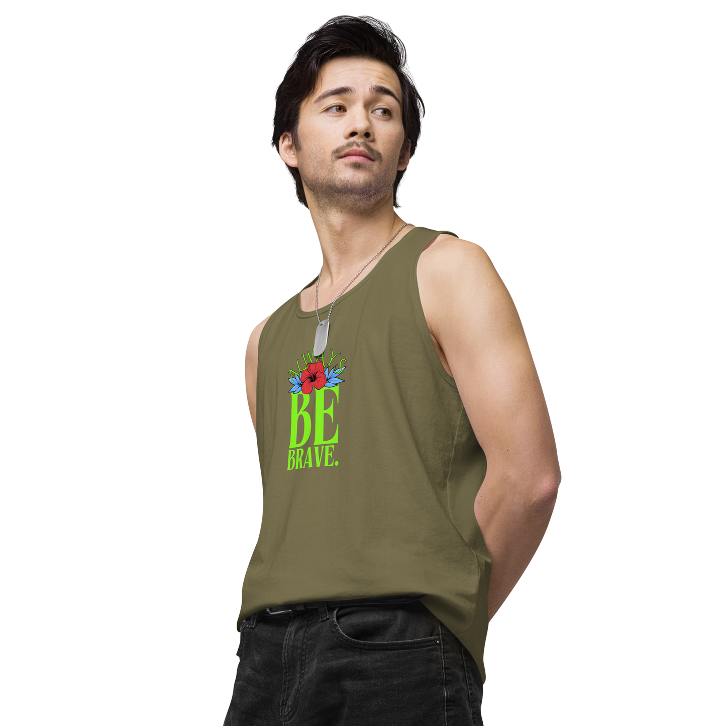 EliteBlend Premium Tank Top with “Always Be Brave” design