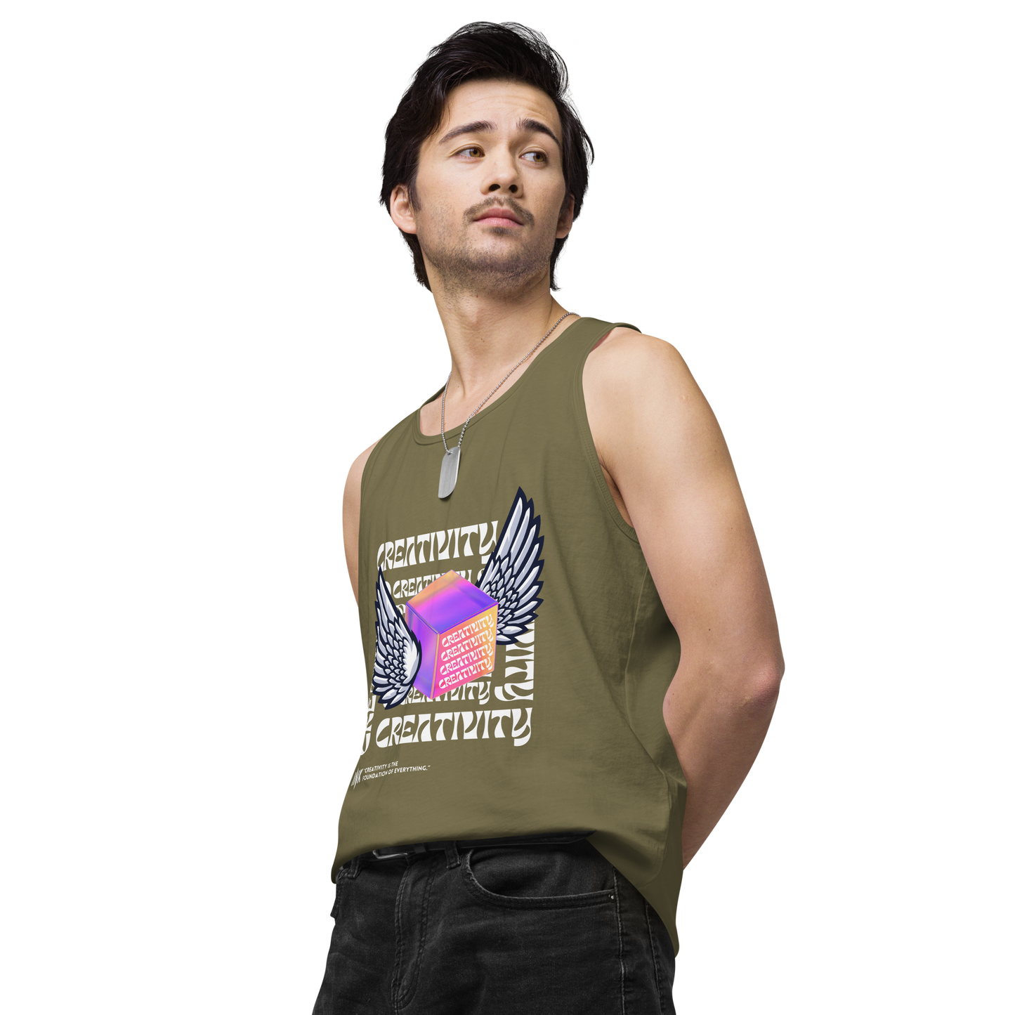 EliteBlend Premium Tank Top with Iconic "Cube of Creativity" print