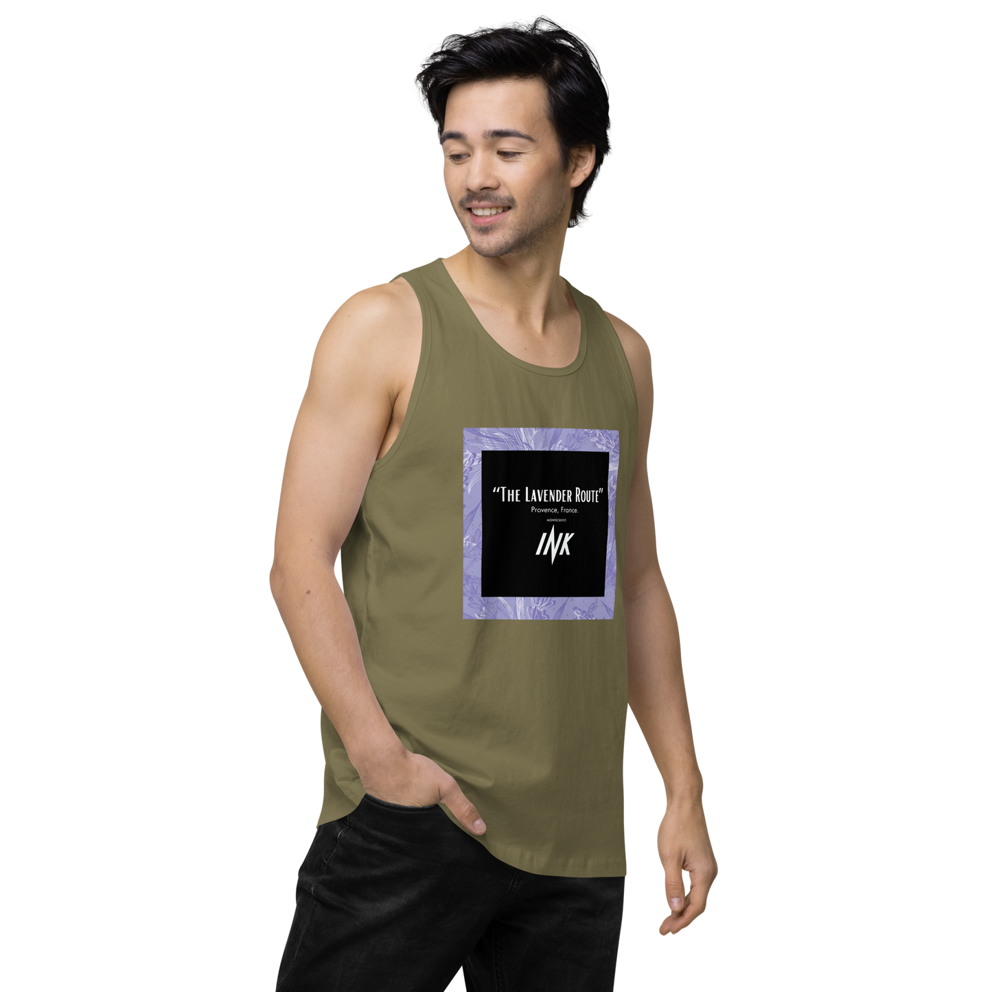 “The Lavender Route” motif EliteBlend Premium Tank Top