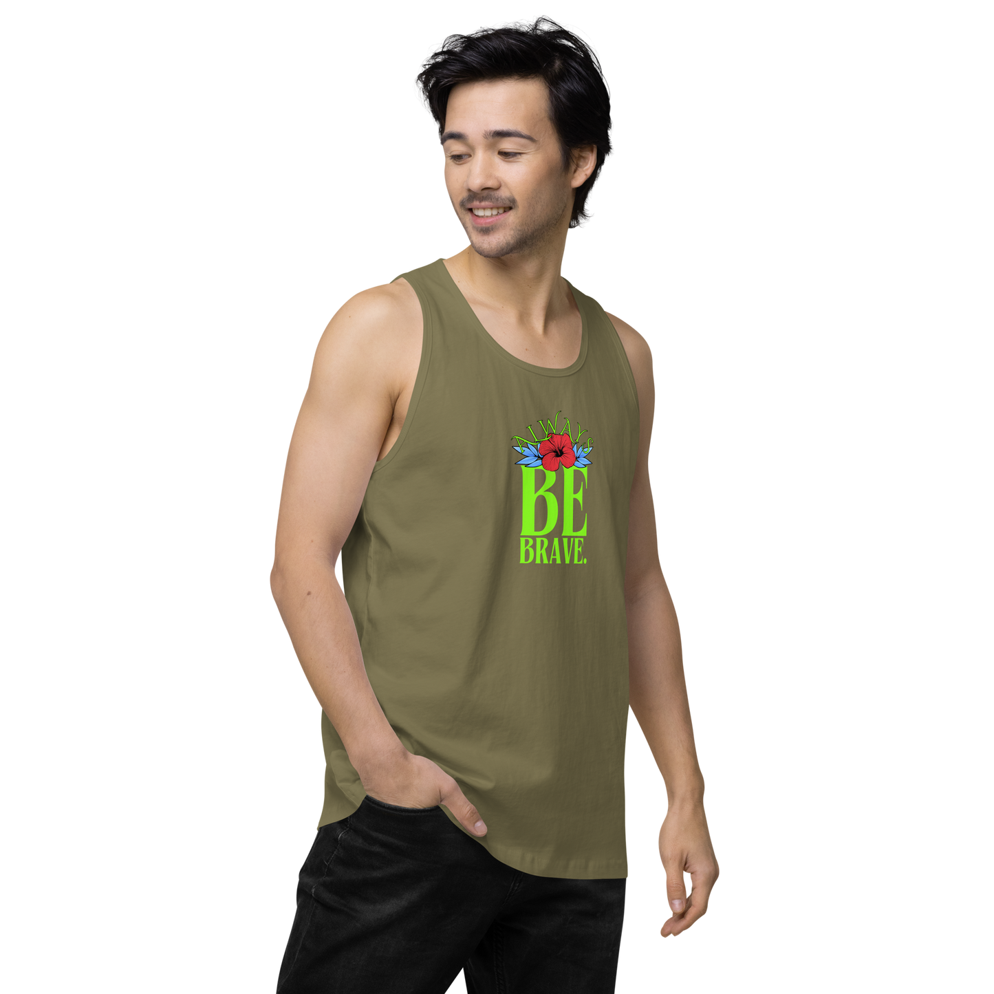 EliteBlend Premium Tank Top with “Always Be Brave” design