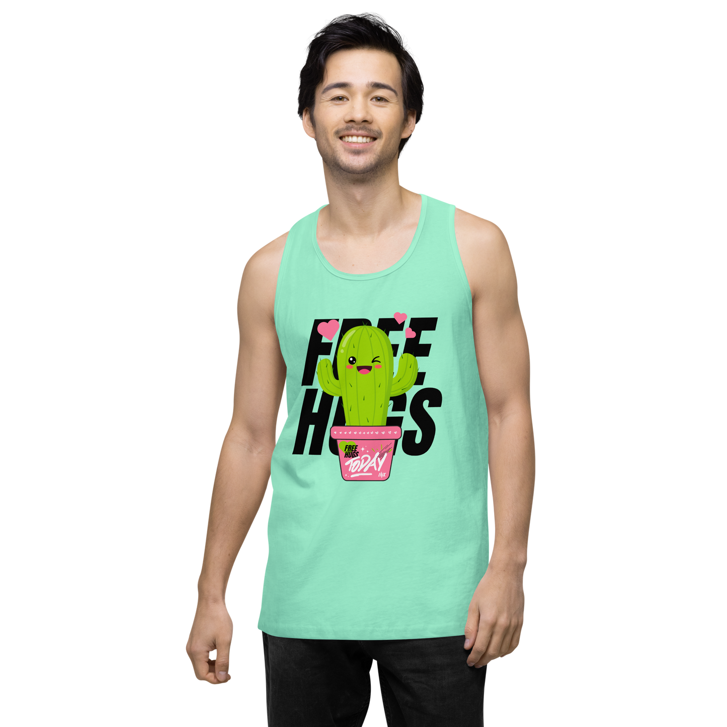 EliteBlend Premium Tank Top with "Free Hugs Today" design