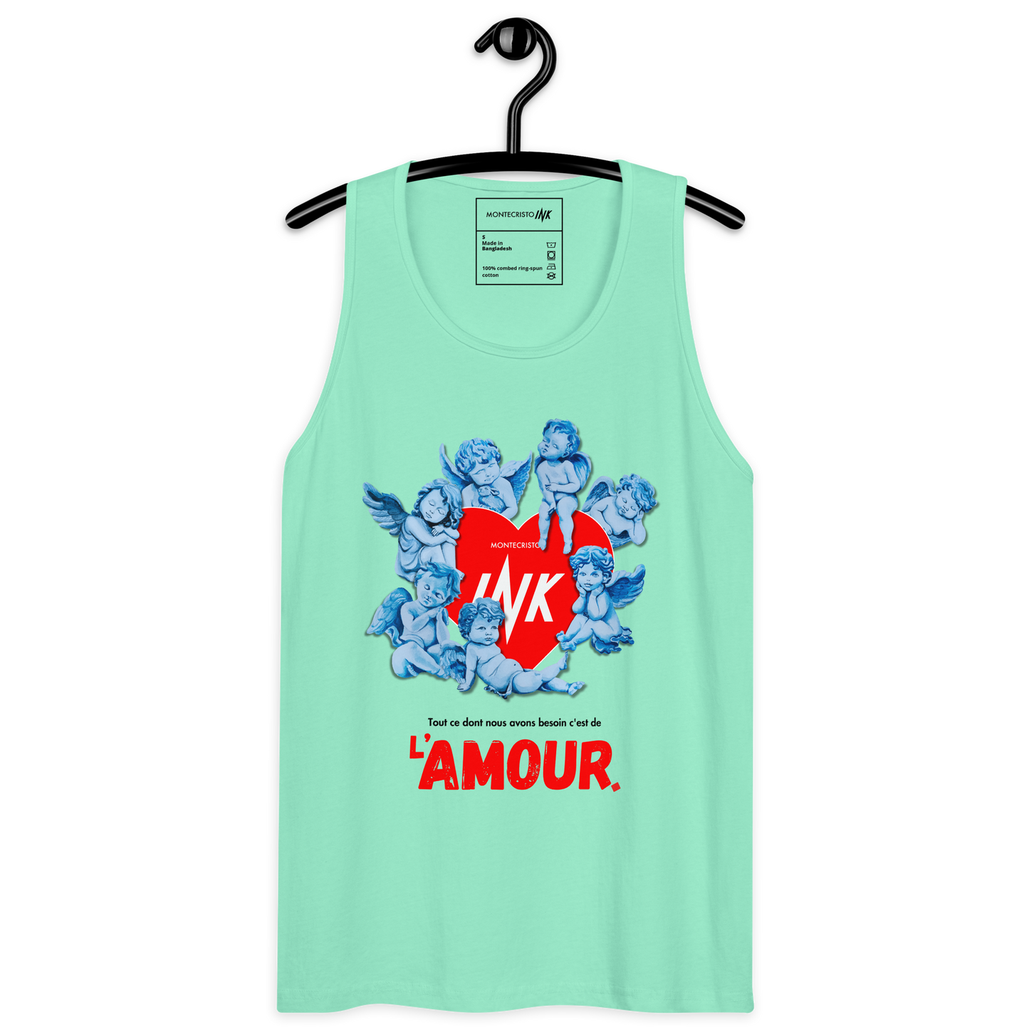 EliteBlend Premium Tank Top with Iconic “AMOUR” motif