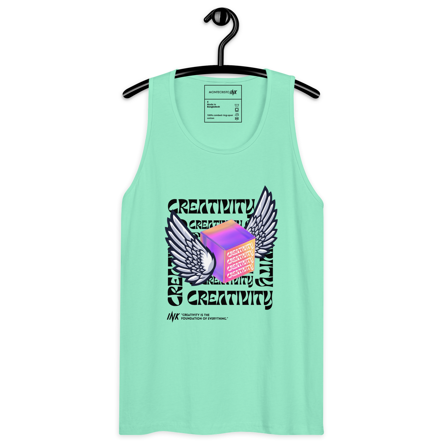 EliteBlend Premium Tank Top with Iconic "Cube of Creativity" print