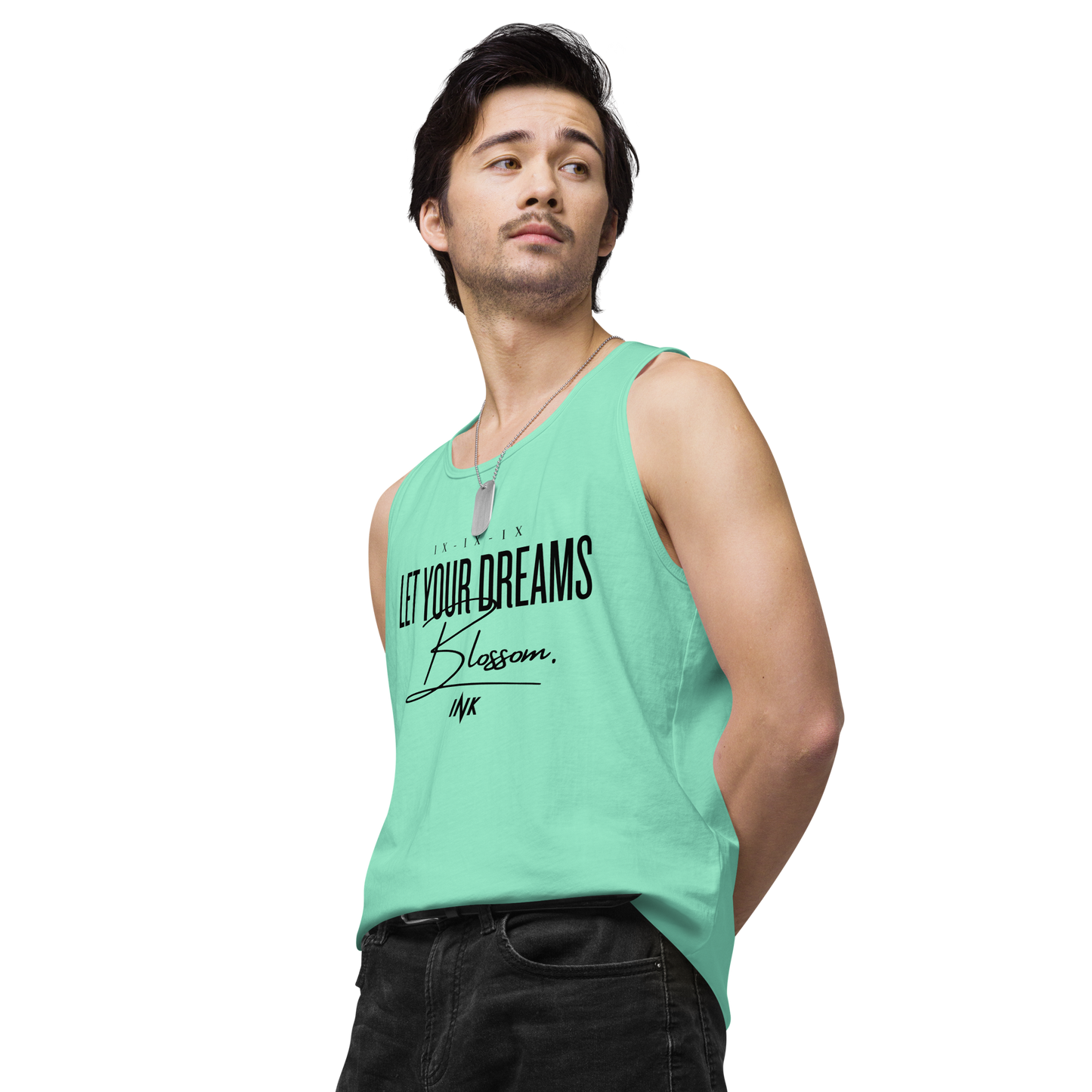 EliteBlend Premium Tank Top with "Let Your Dreams Blossom" design