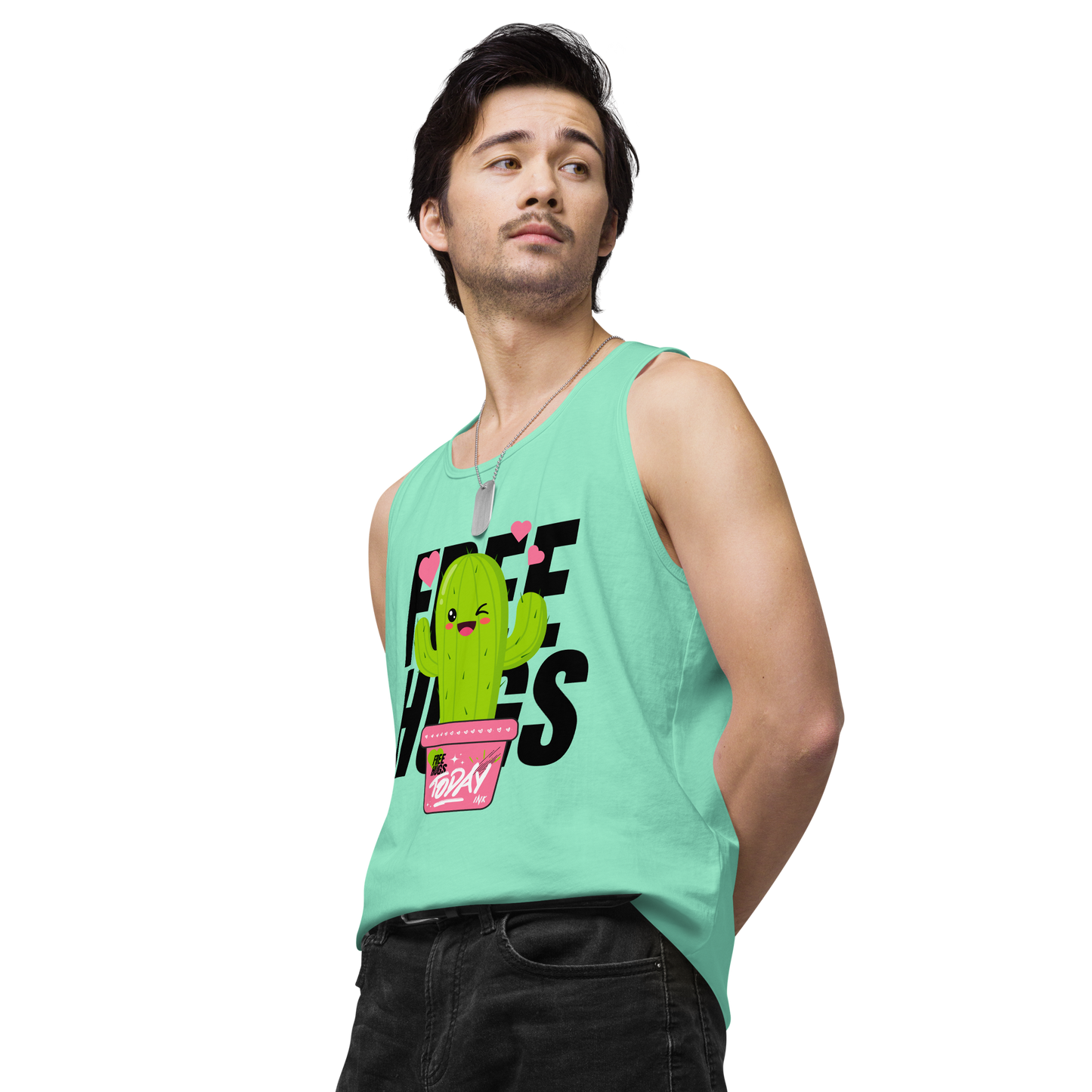 EliteBlend Premium Tank Top with "Free Hugs Today" design