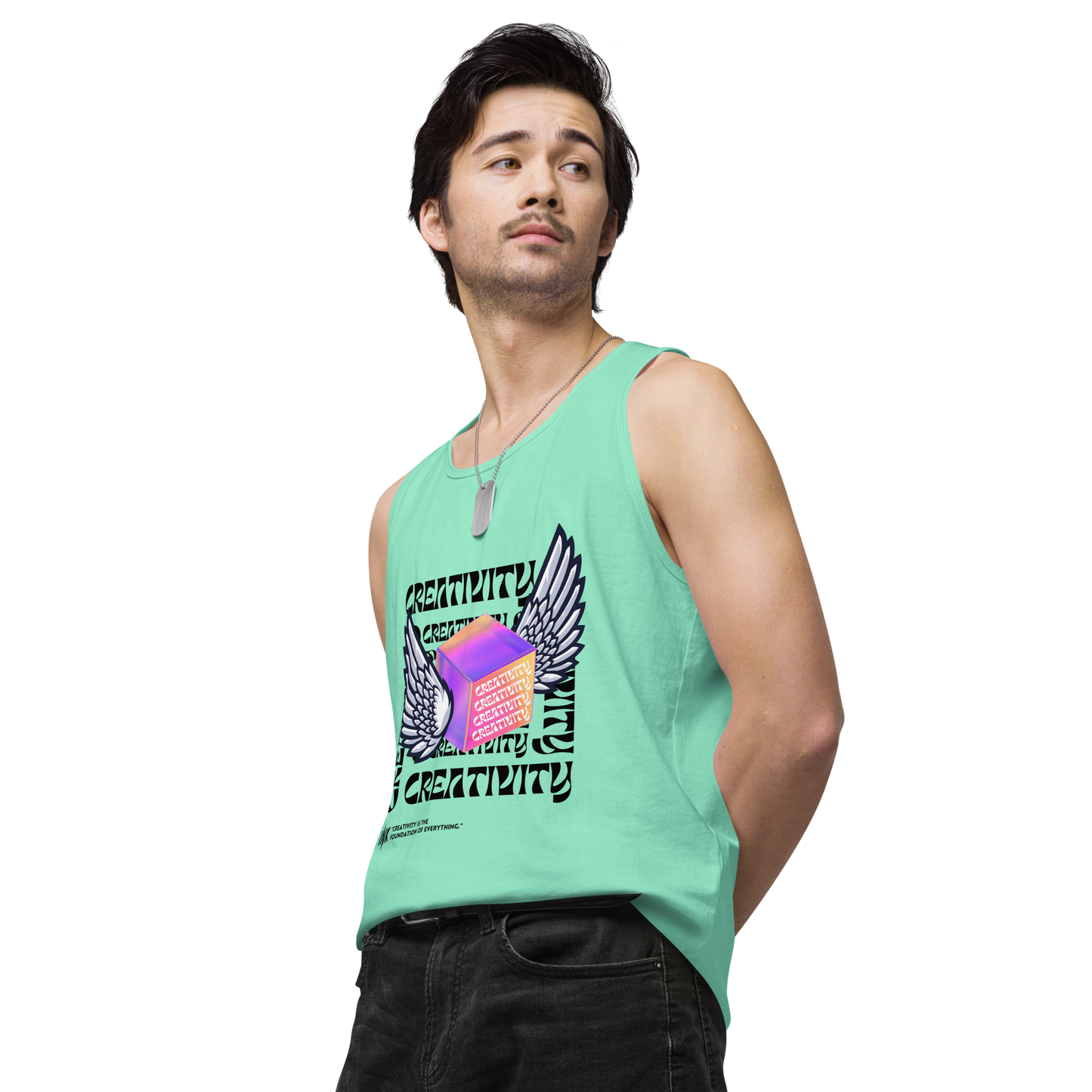 EliteBlend Premium Tank Top with Iconic "Cube of Creativity" print